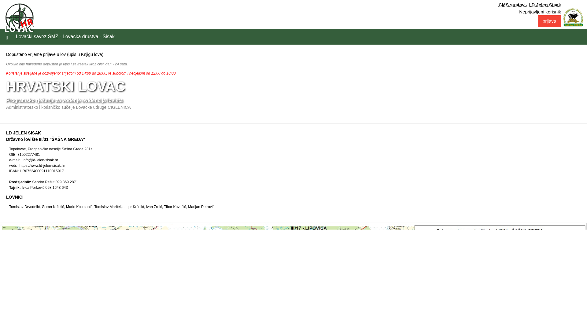 website screenshot of https://lu-jelen-sisak.com.hr/