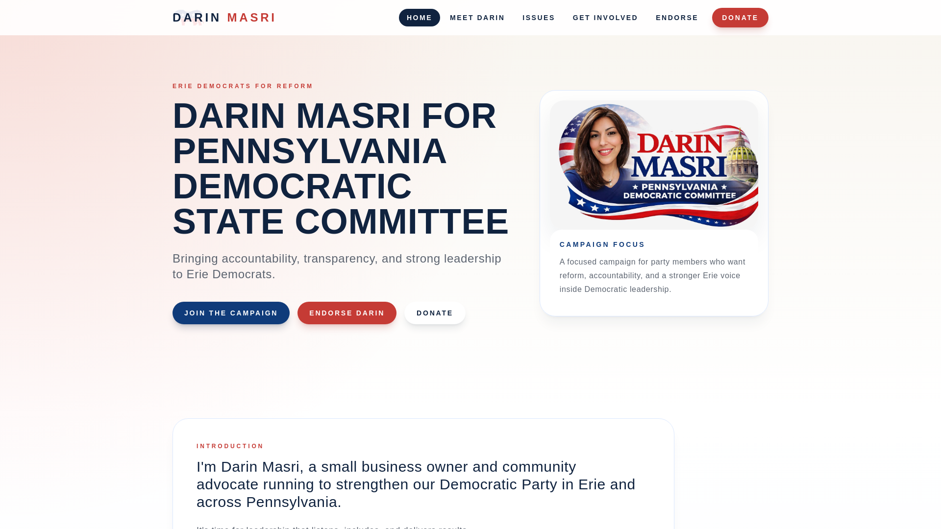 website screenshot of https://darin-masri-campaign.pages.dev/