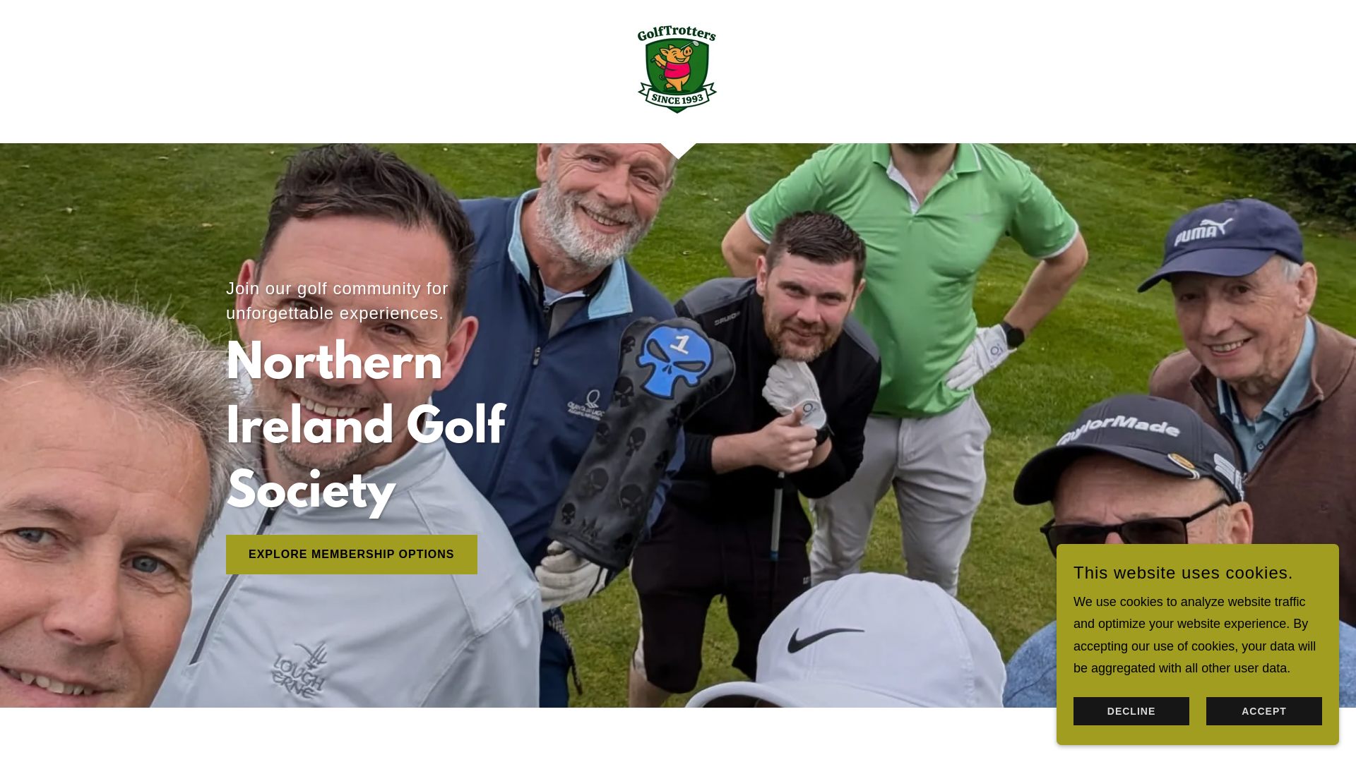 website screenshot of https://golftrotters.co.uk/