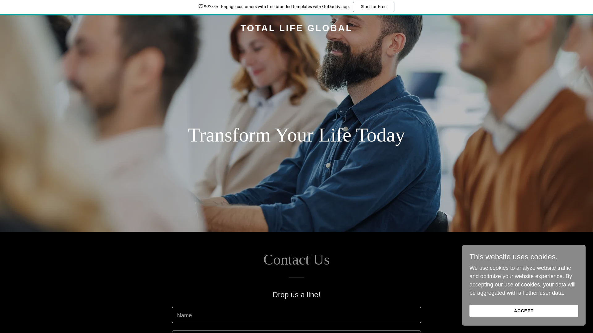 website screenshot of https://totallifeglobal.com