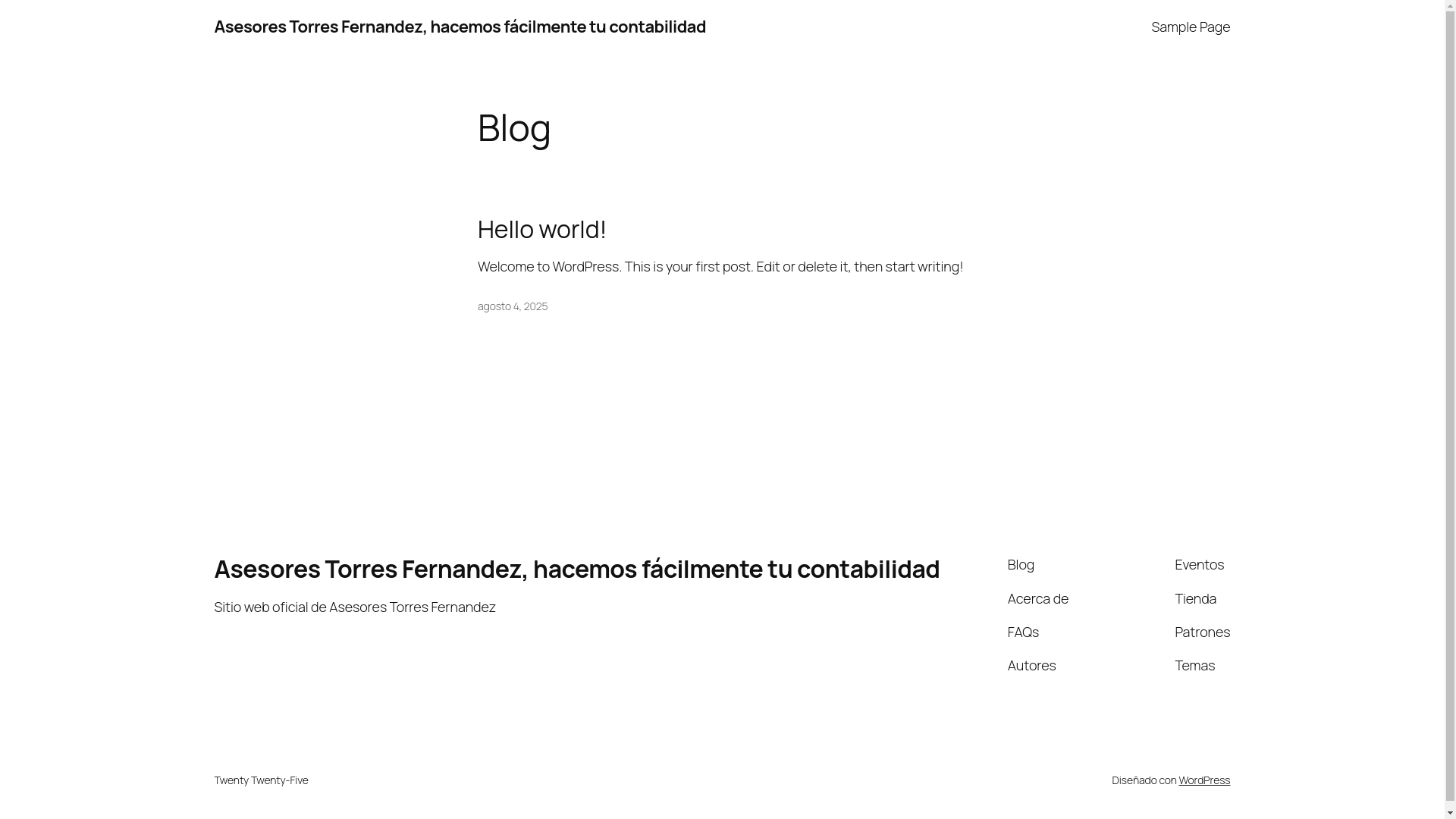 website screenshot of https://asesorestorresfernandez.com/