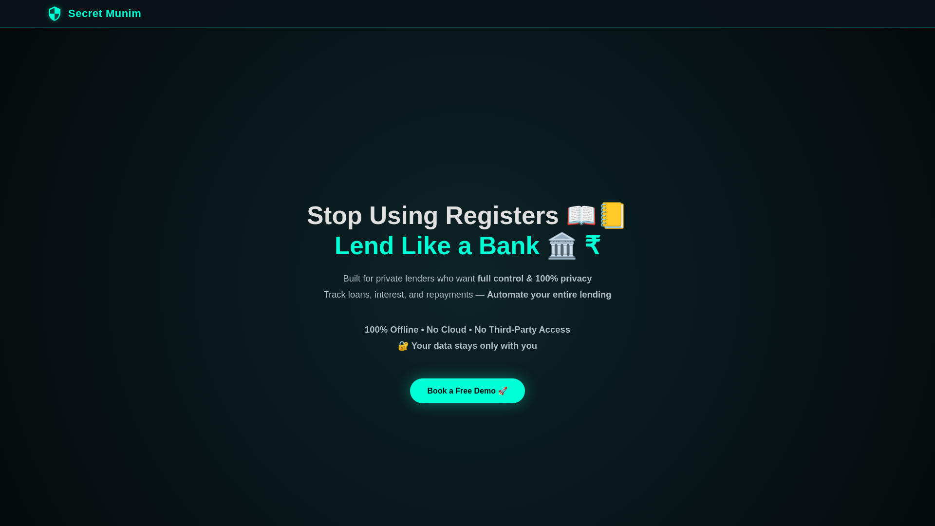 website screenshot of https://secretmunim.com