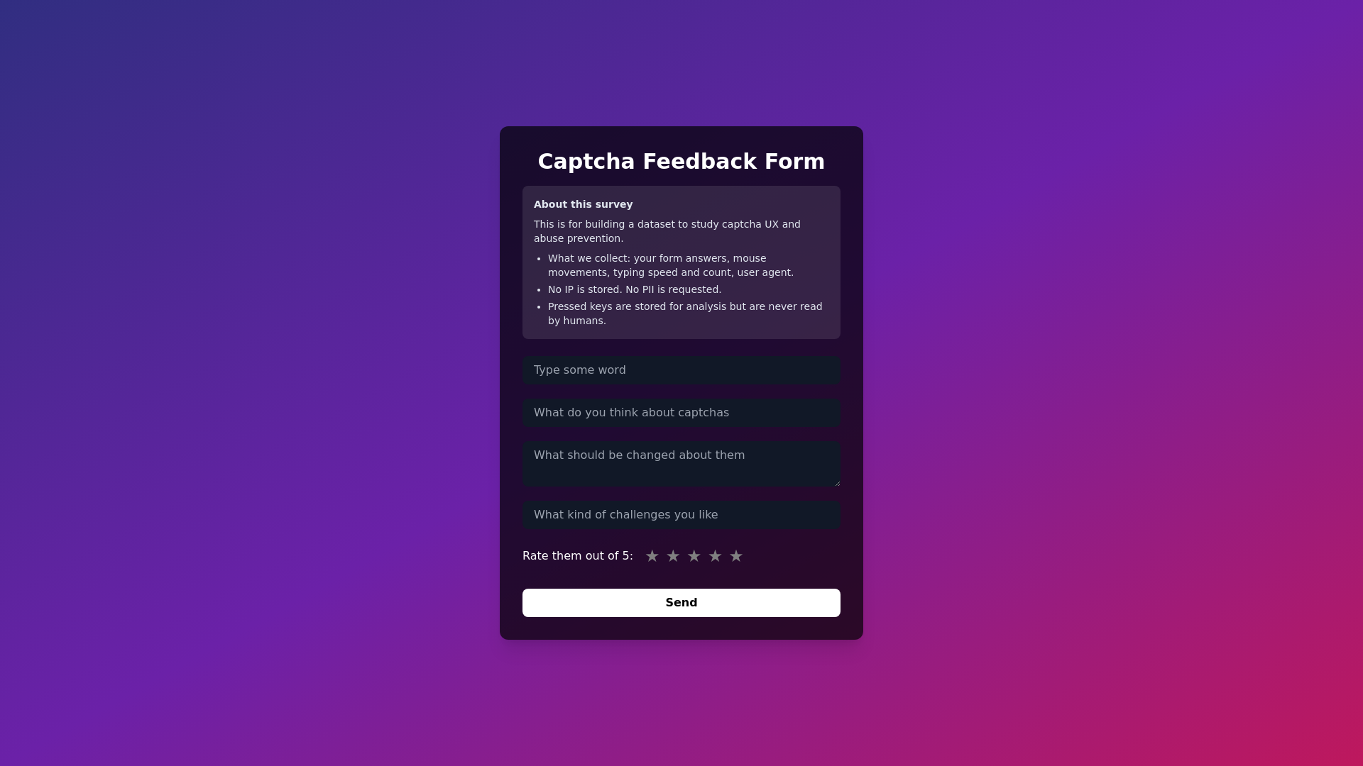 website screenshot of https://captcha-survey.pages.dev/
