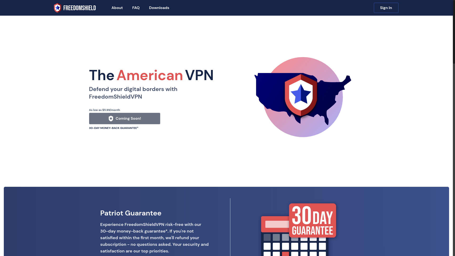 website screenshot of https://freedomshieldvpn.pages.dev/