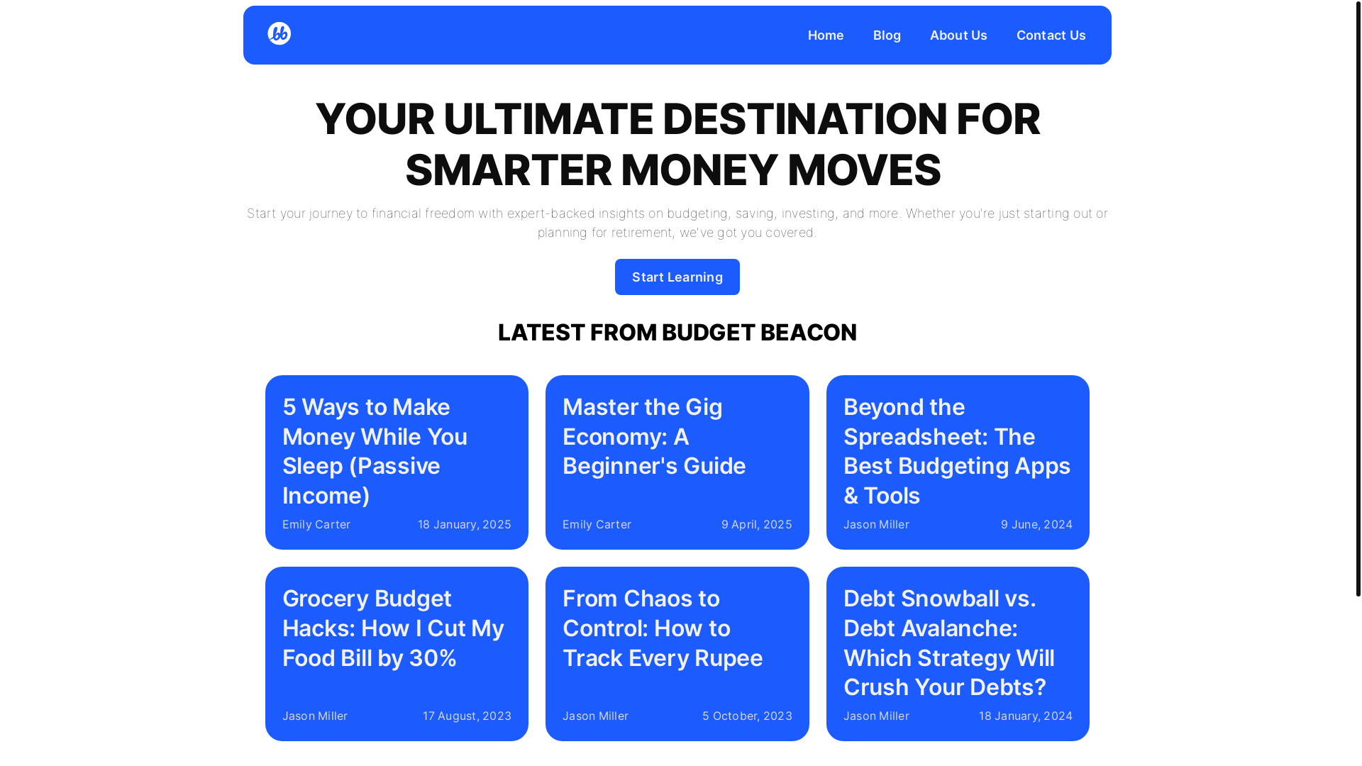 website screenshot of https://budget-beaconn.pages.dev/