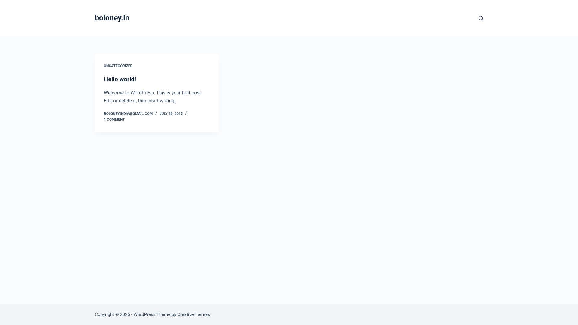 website screenshot of https://boloney.in/