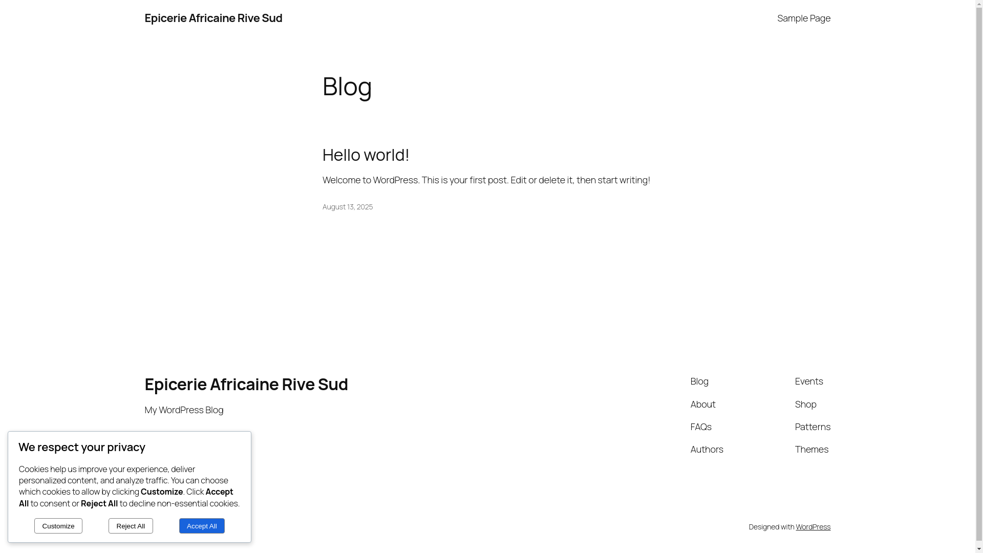 website screenshot of https://epicerieafricainerivesud.com/