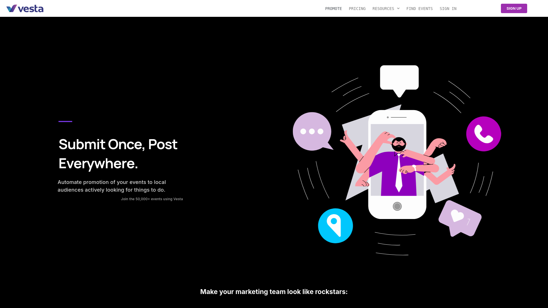 website screenshot of https://heyvestaai.com/