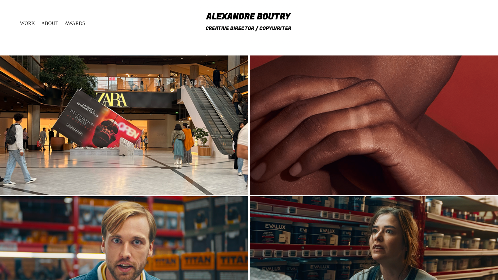 website screenshot of https://alexandreboutry.com/