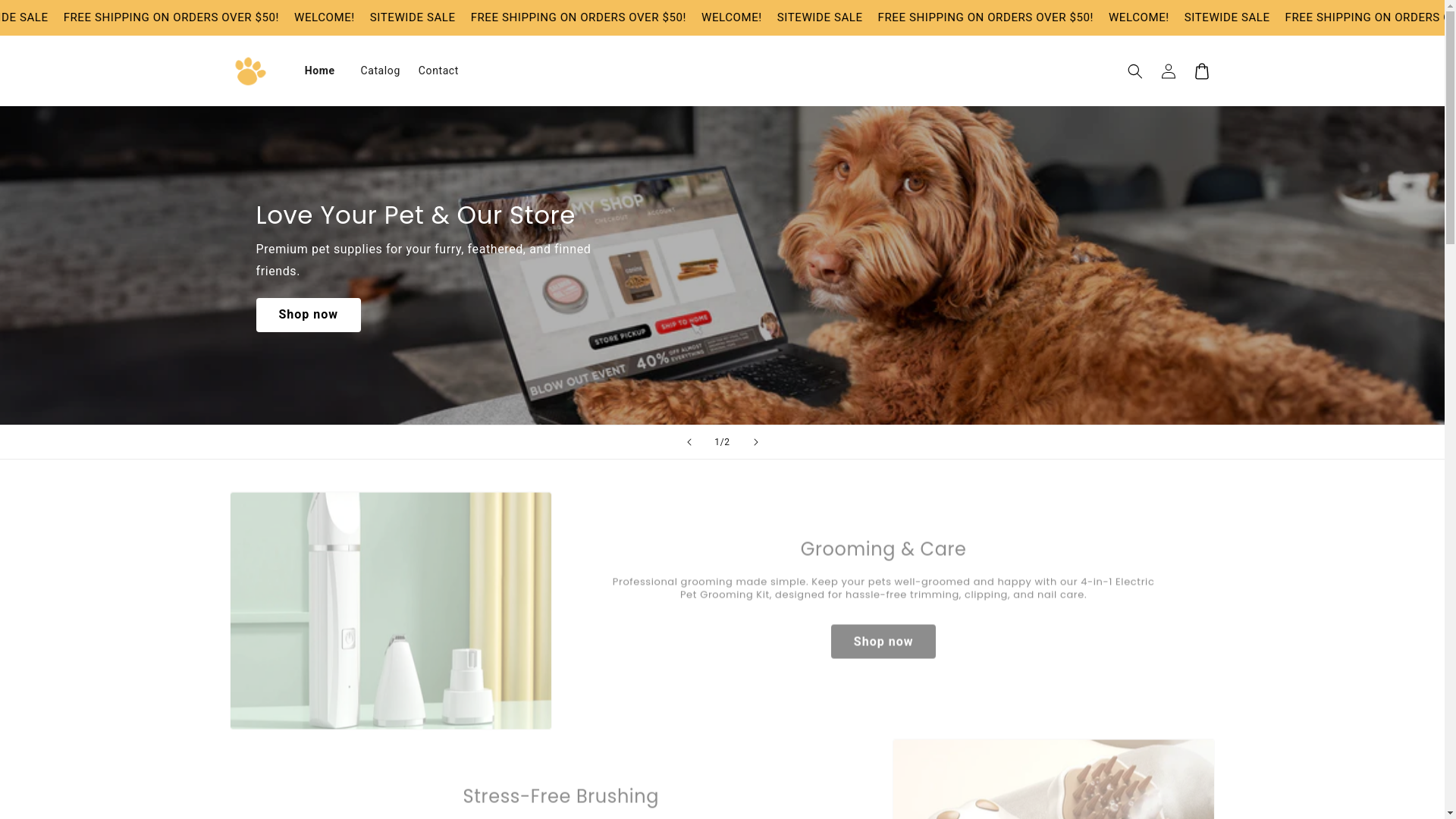 website screenshot of https://pawsclawsemporium.us/