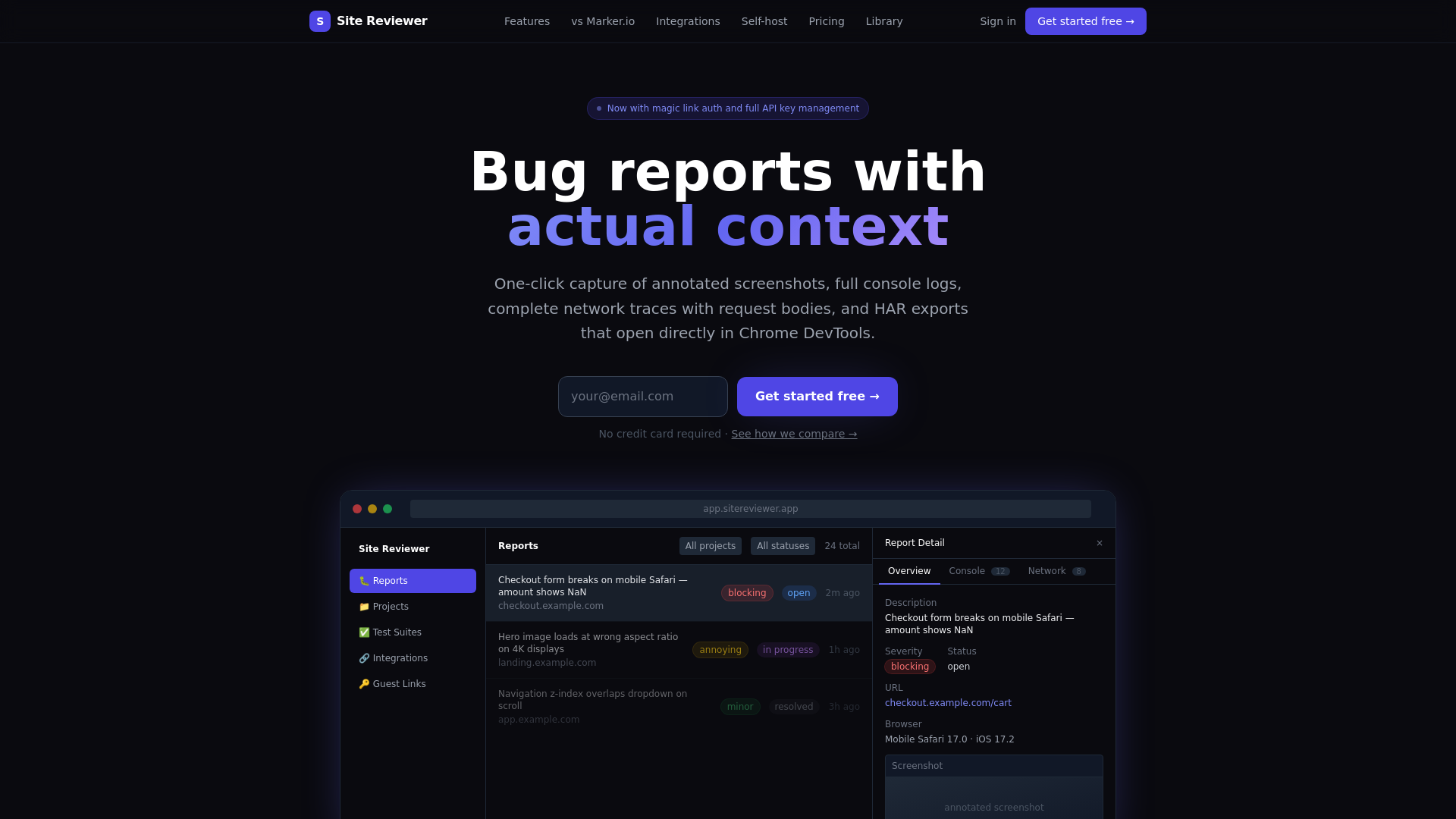 website screenshot of https://sitereviewer.app