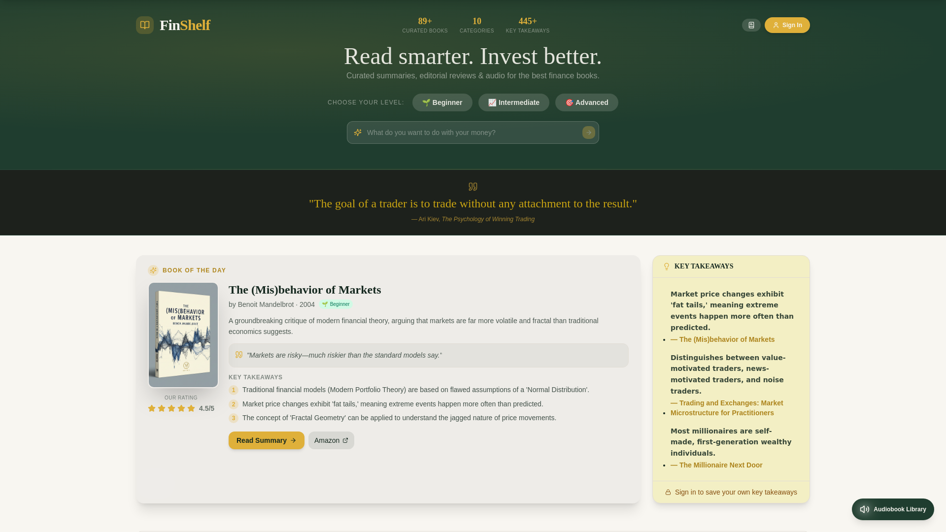 website screenshot of https://finshelf.net/