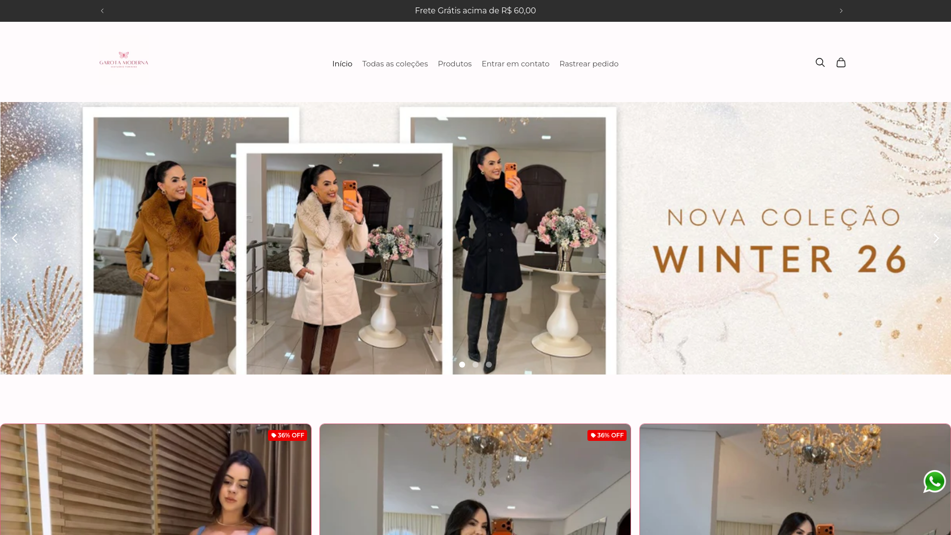 website screenshot of https://lojagarotamoderna.com.br/