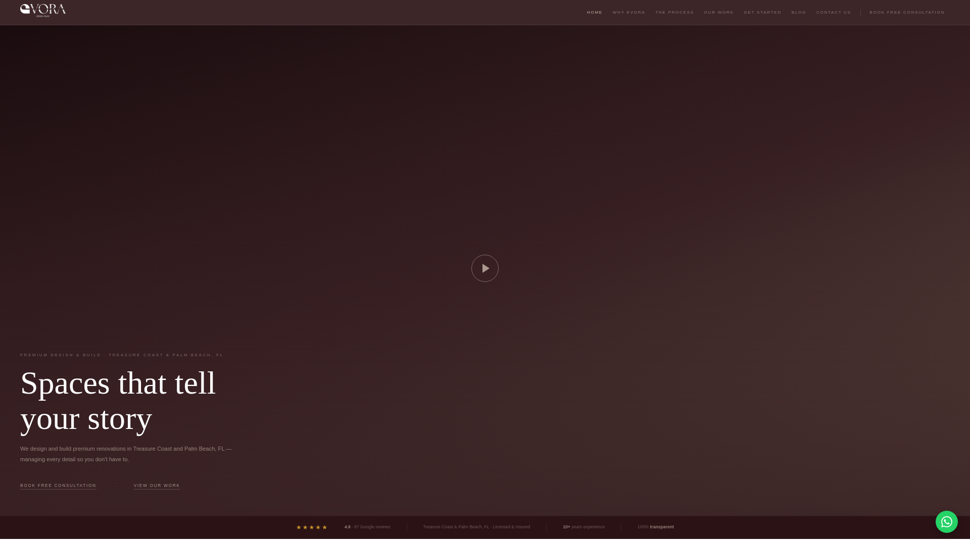 website screenshot of https://evoradesignbuild.com