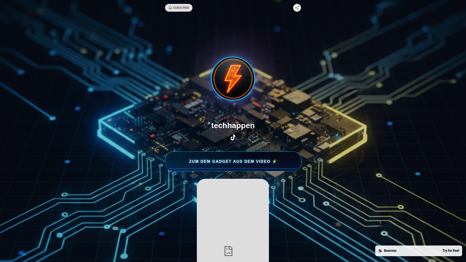 website screenshot of https://techhappen.store/