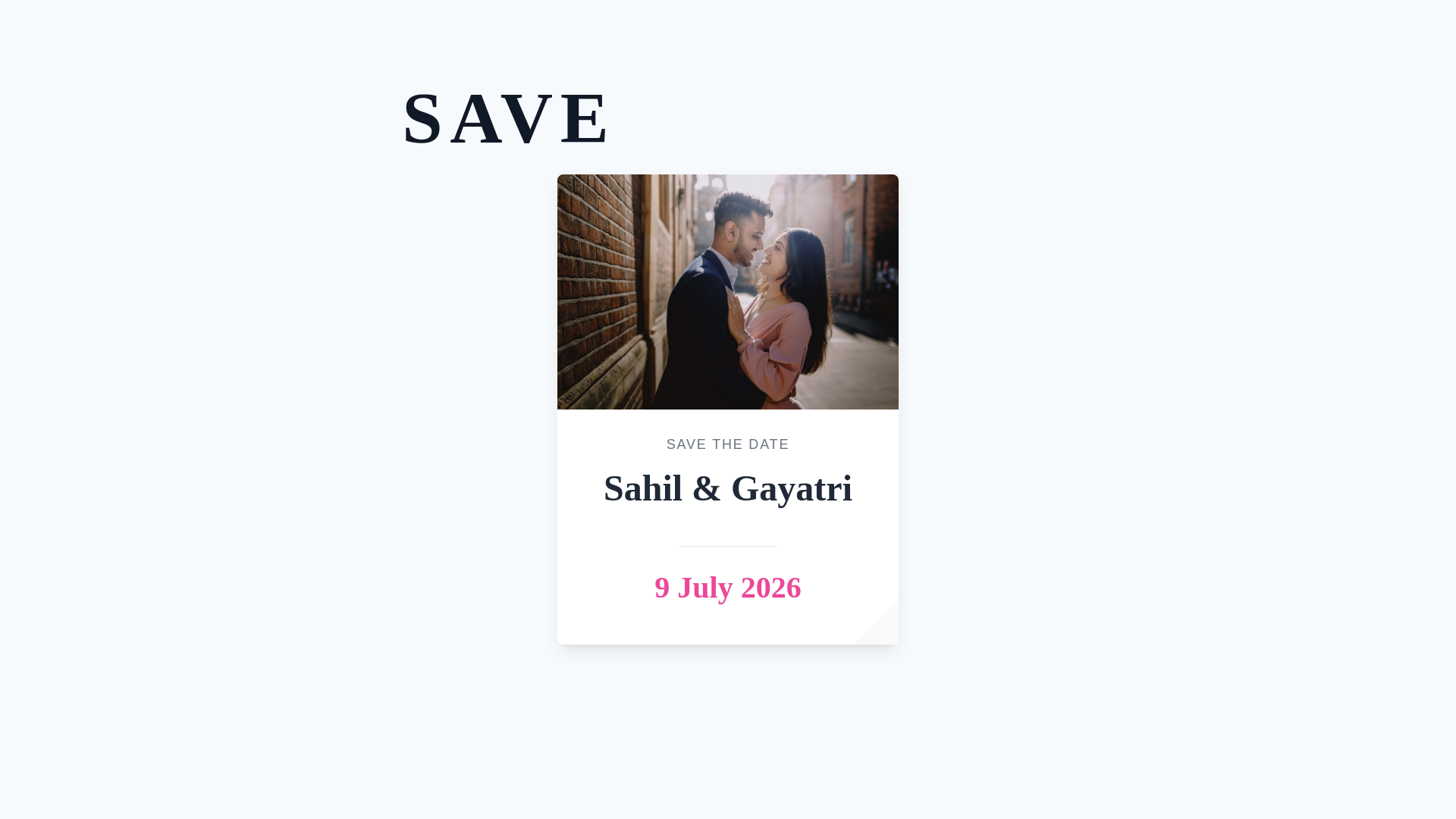 website screenshot of https://gayatriandsahil.uk/