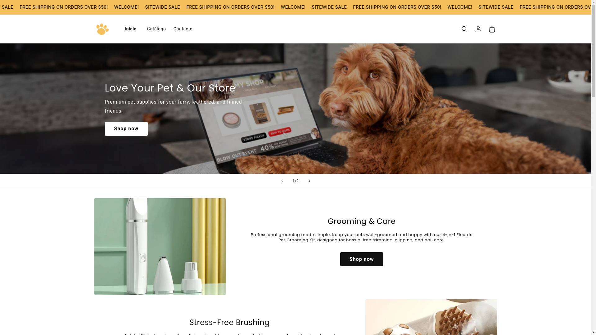 website screenshot of https://gamashopecomerce.com/