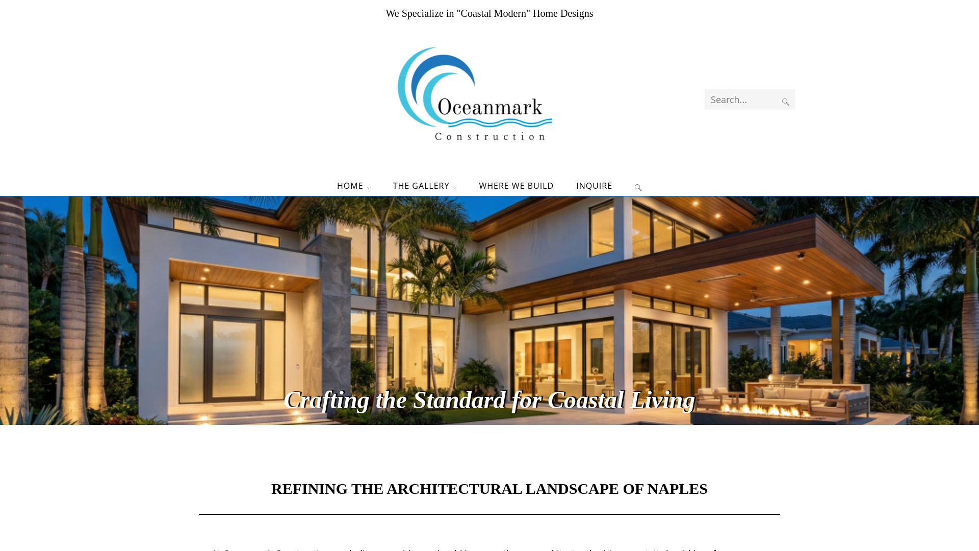 website screenshot of https://oceanmarkconstruction.com