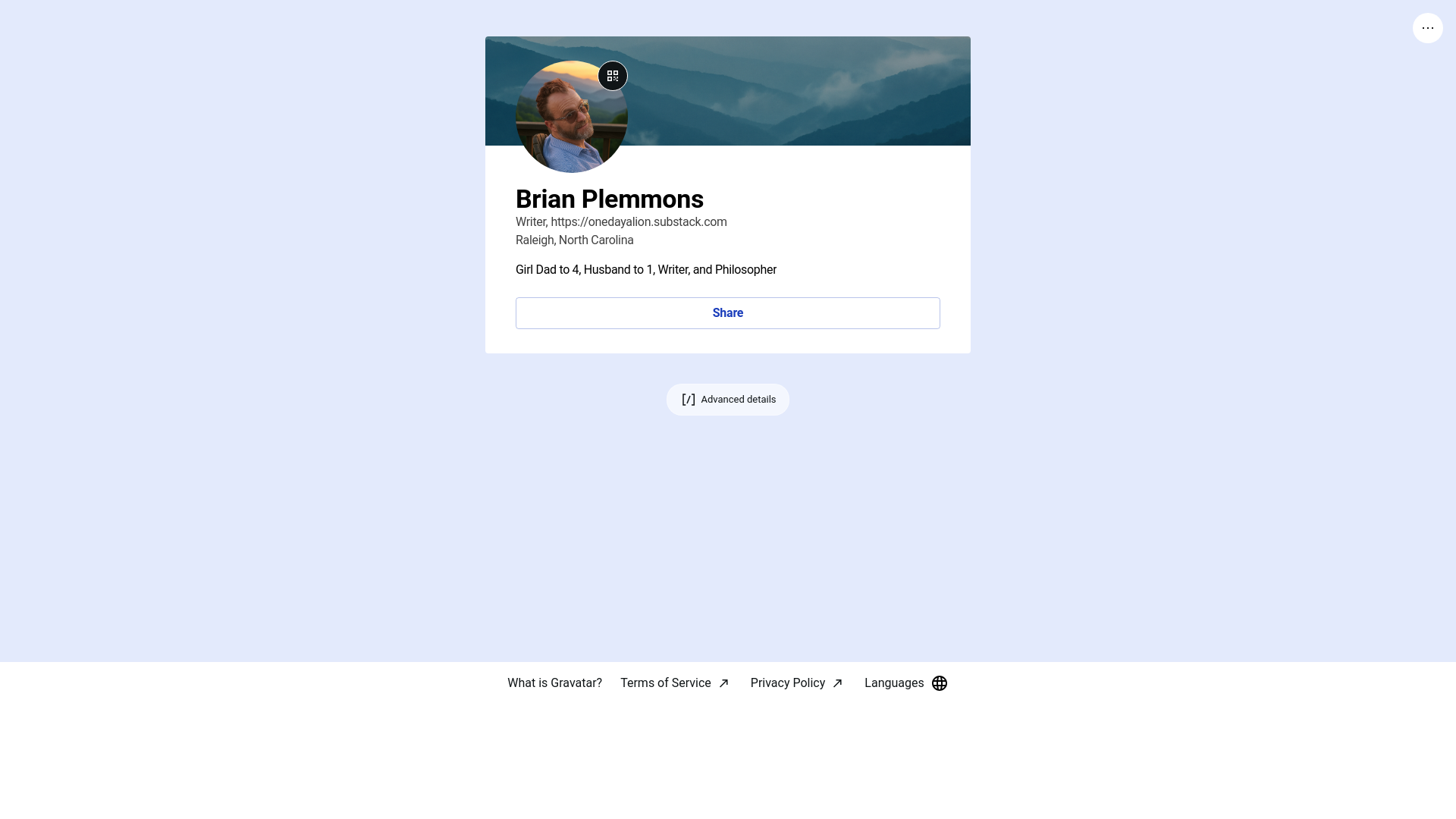 website screenshot of https://brianplemmons.link/