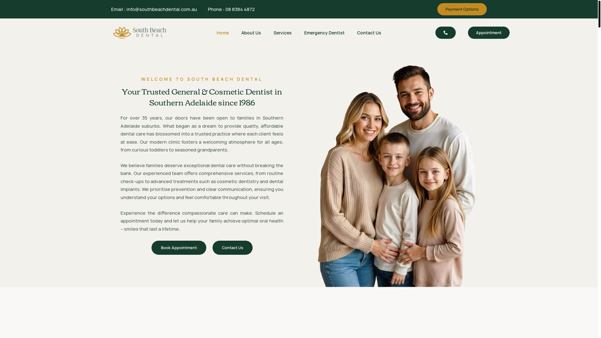 website screenshot of https://southbeachdental.online/