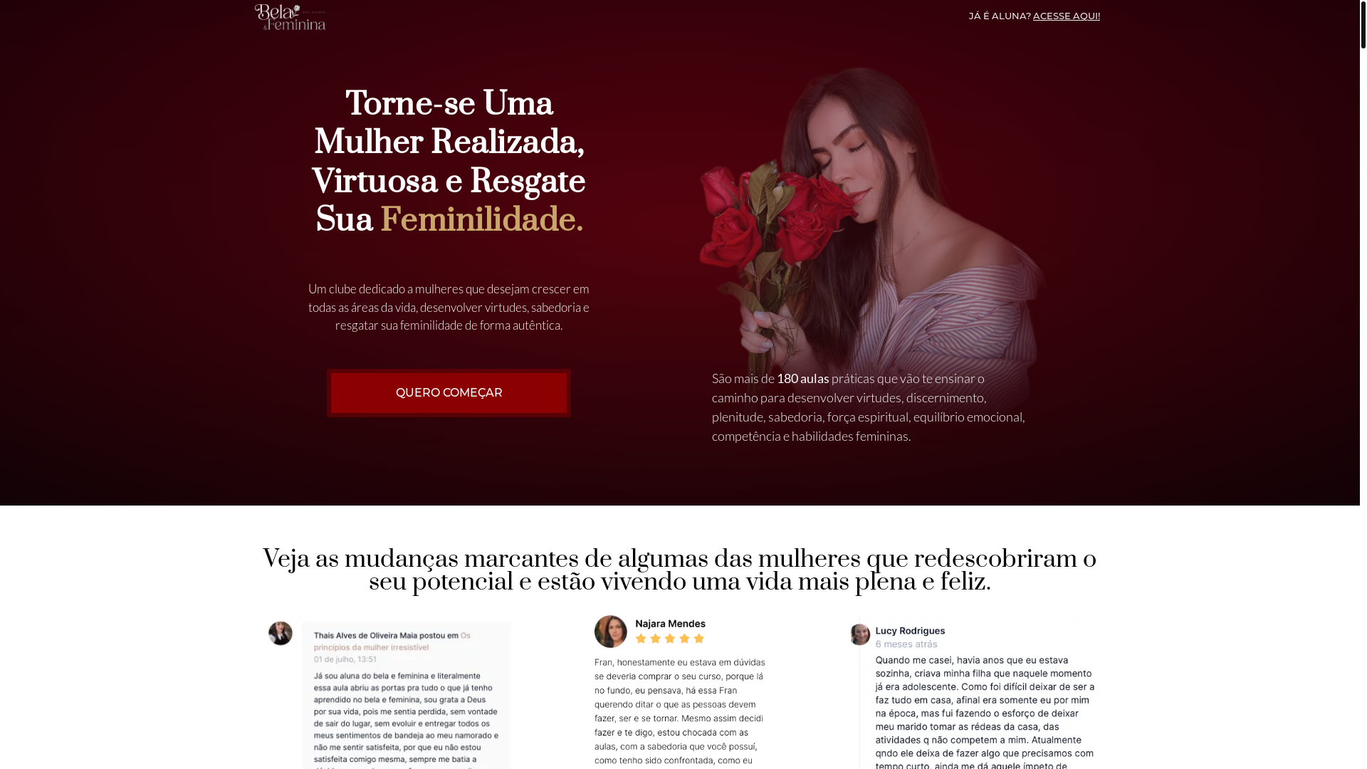 website screenshot of https://clubedefeminilidade.com.br/