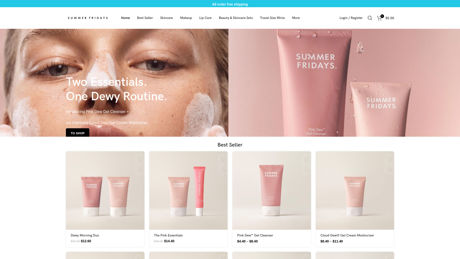 website screenshot of https://summerfridaysclub.shop/