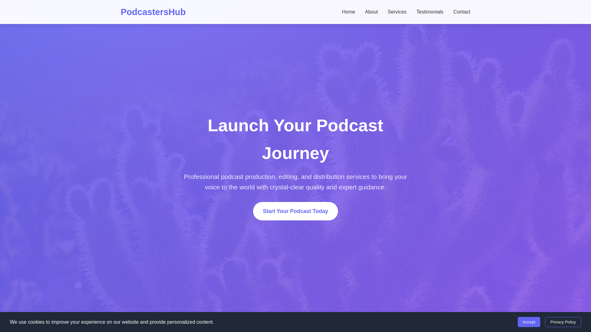 website screenshot of https://podcastershub.sbs/