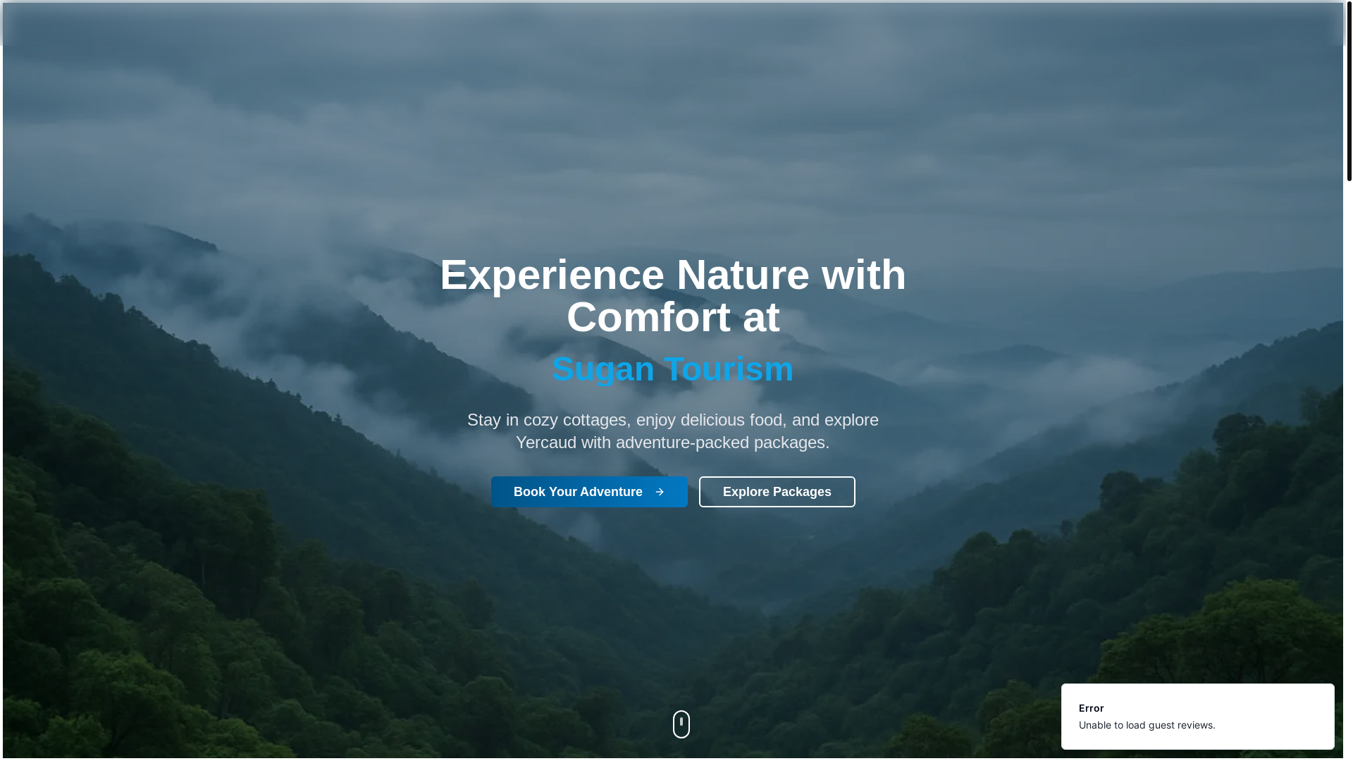 website screenshot of https://yercaudsugantourism.com/