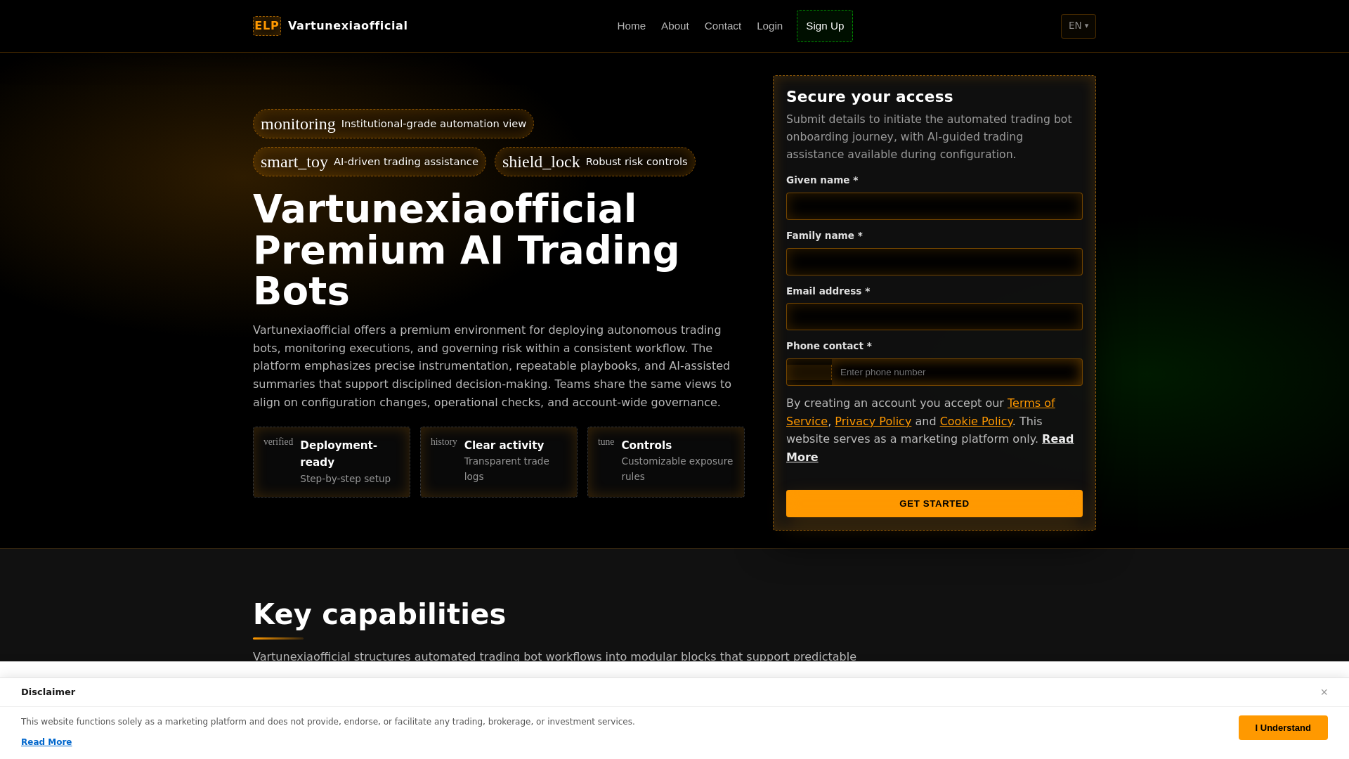 website screenshot of https://vartunexiaofficial-click.pages.dev/