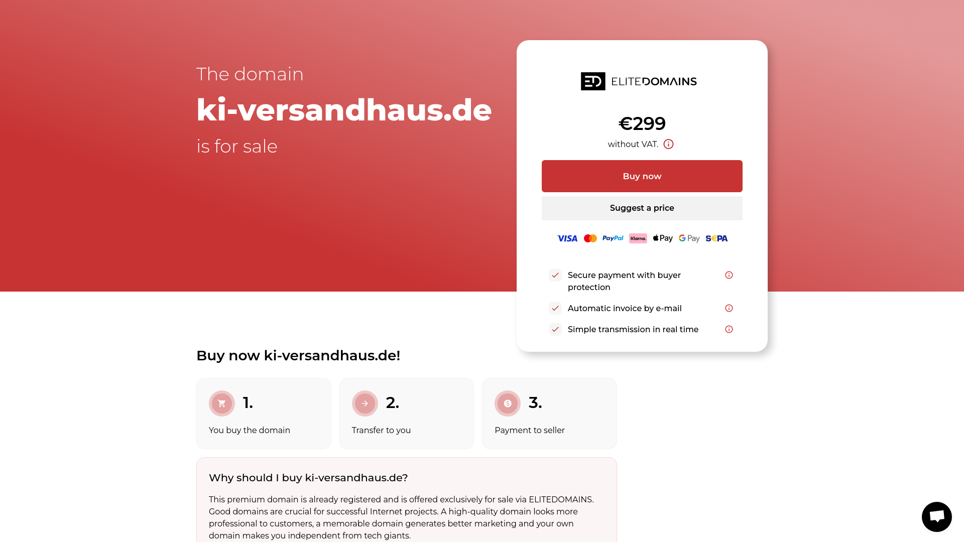 website screenshot of https://ki-versandhaus.de/