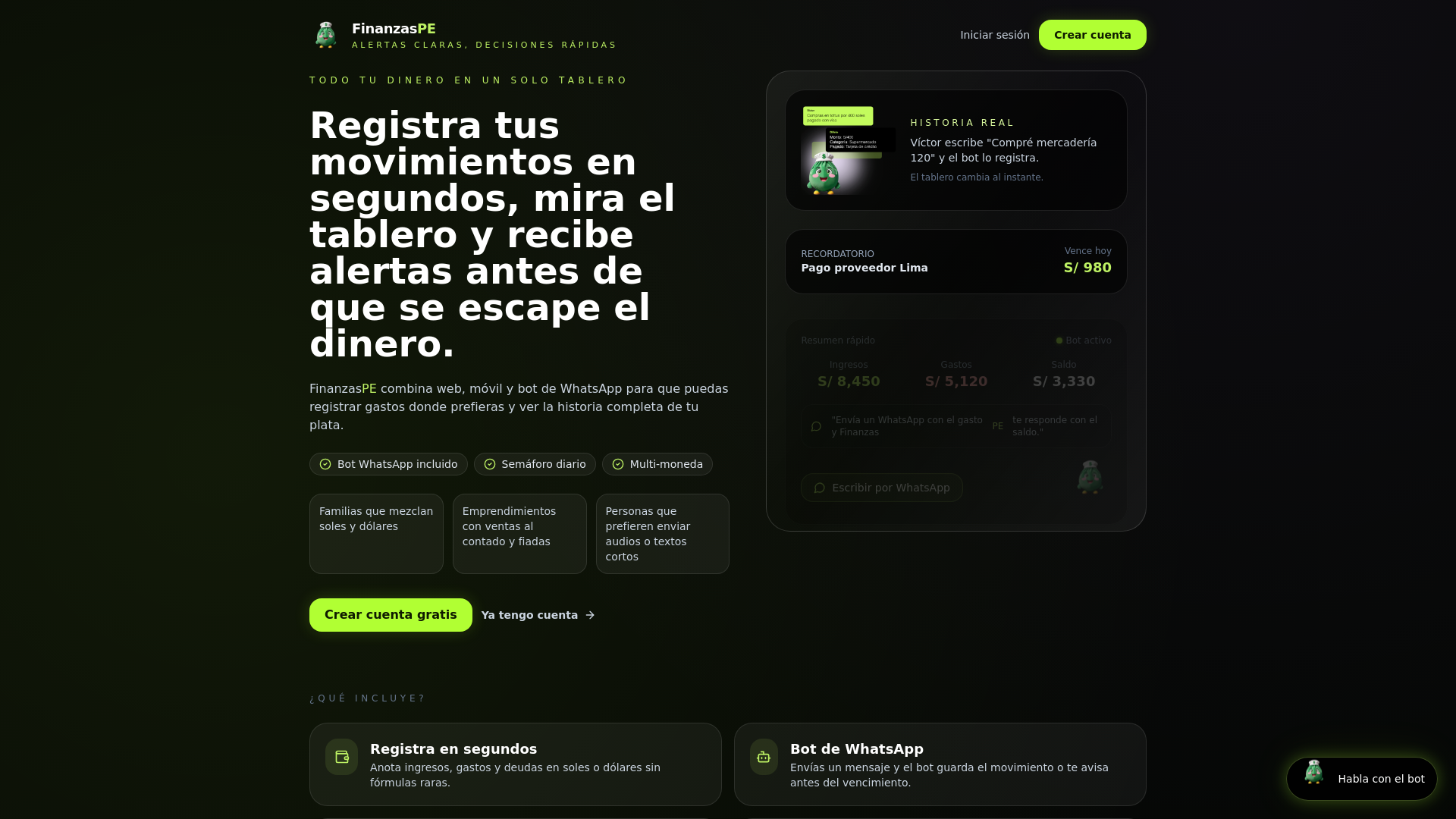 website screenshot of https://finanzaspe.up.railway.app/