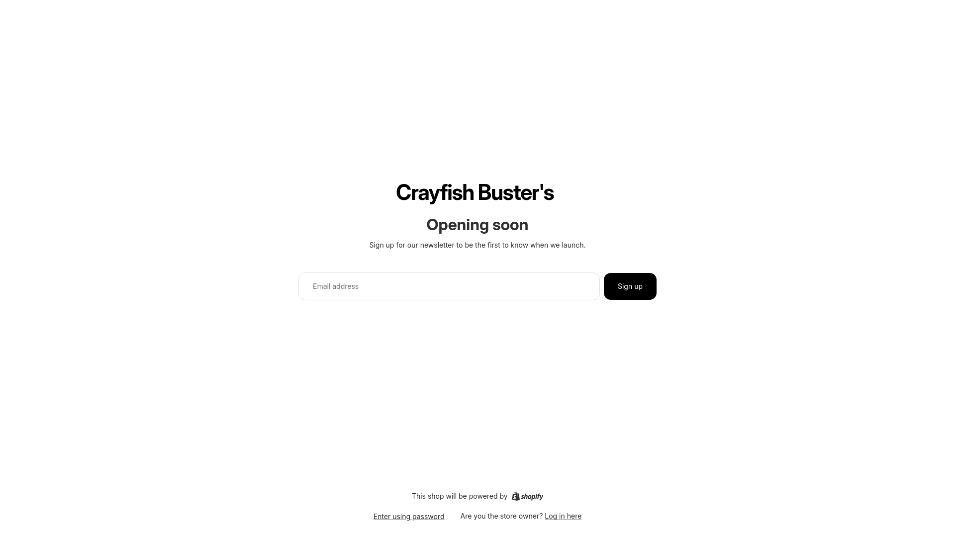 website screenshot of https://crayfishbusters.store/