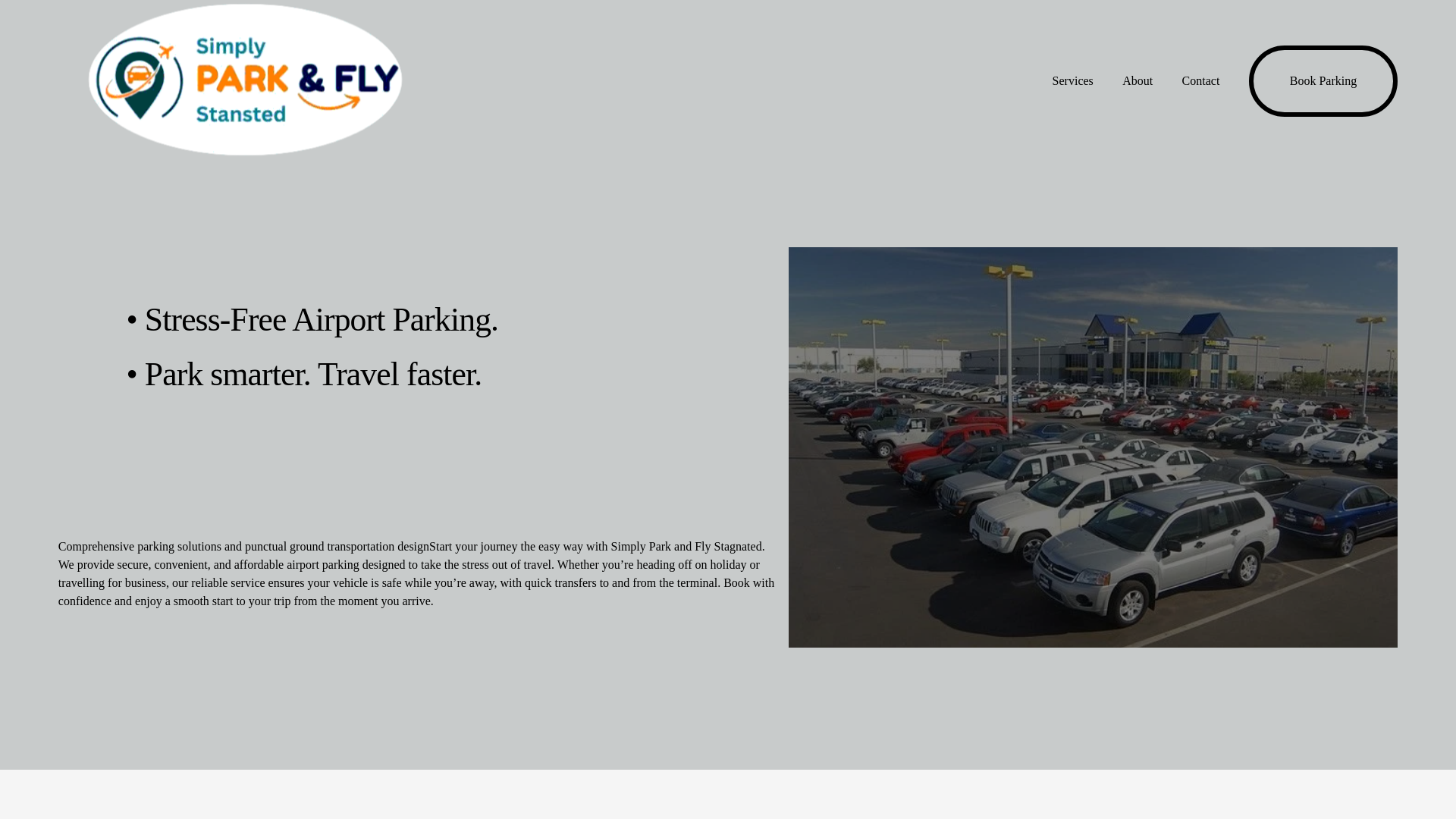website screenshot of https://simplyparkandflystanted.co.uk