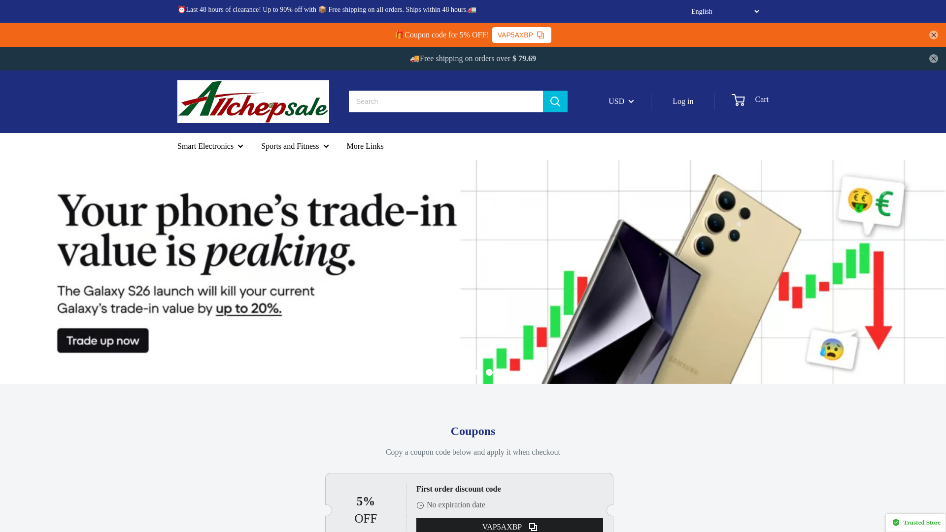 website screenshot of http://allcheapsale.eu.cc/