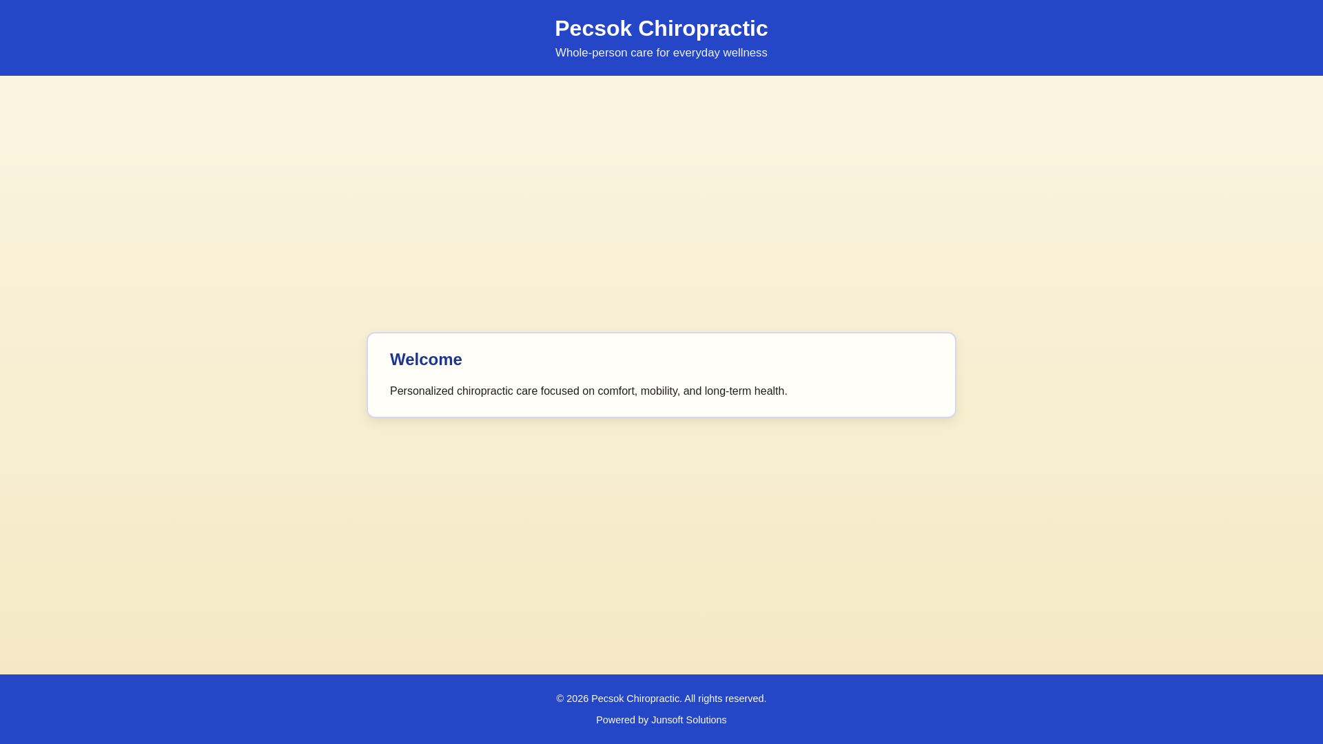 website screenshot of https://pecsok-chiropractic.pages.dev/