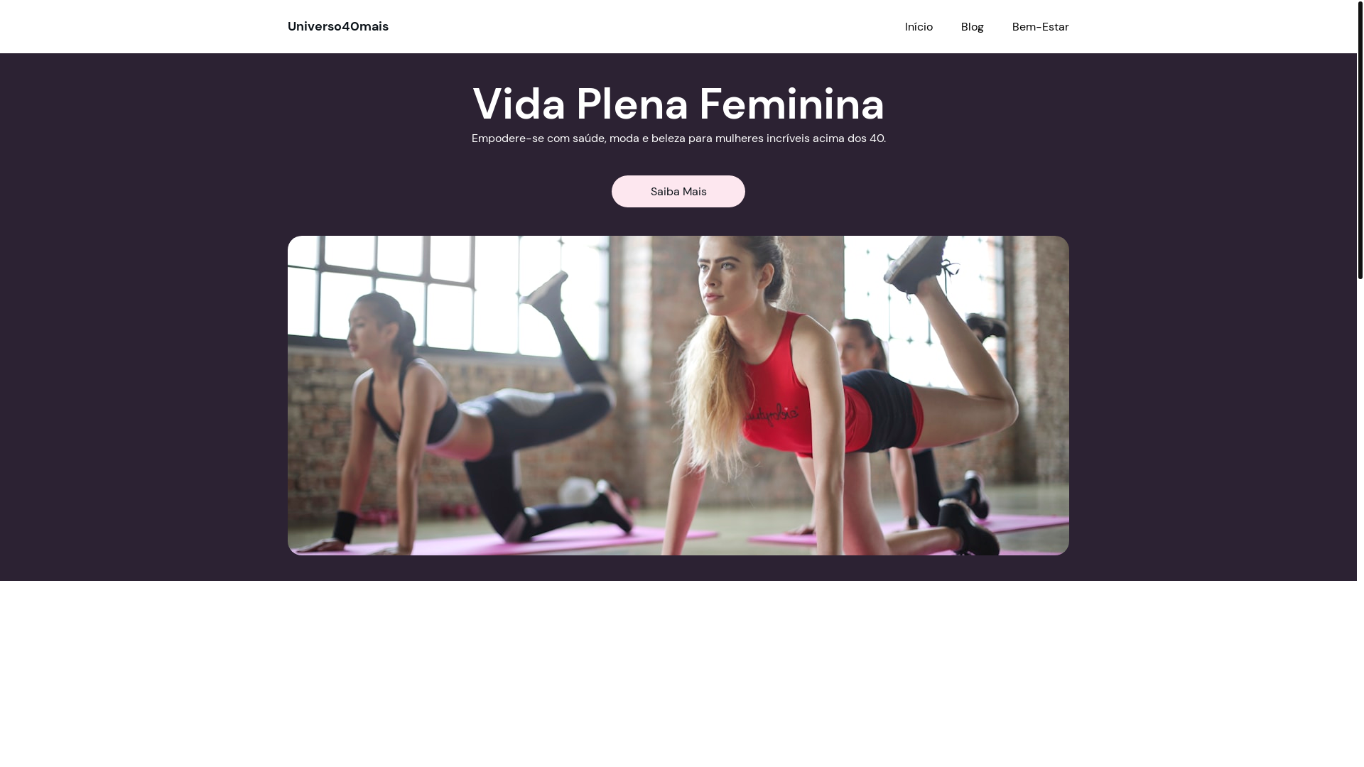 website screenshot of https://universo40mais.com/