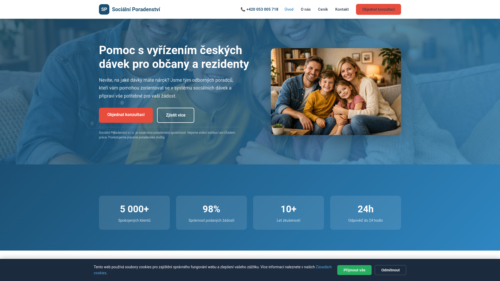 website screenshot of https://czbenefit-support.org/