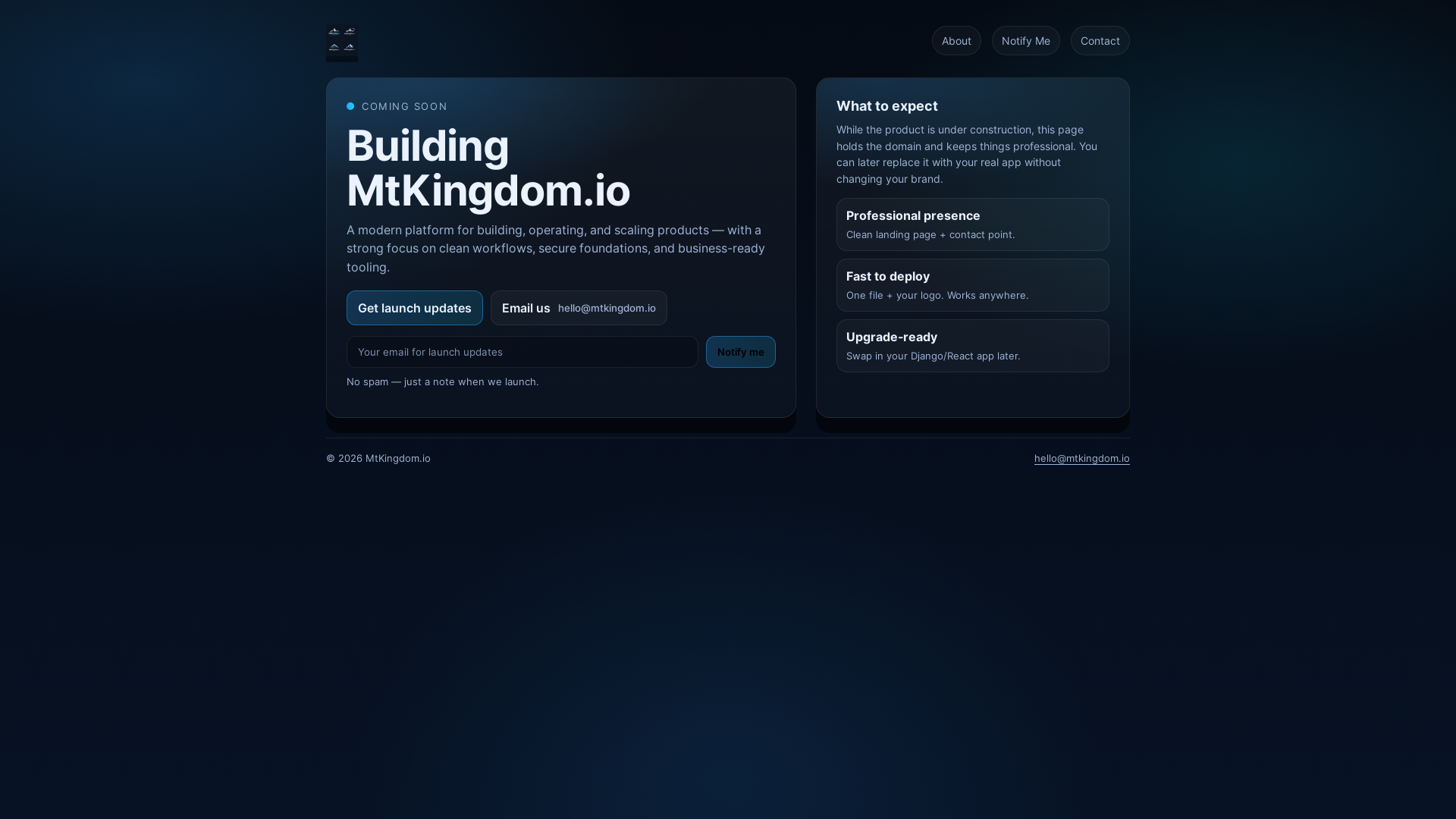 website screenshot of https://mtkingdom-site.pages.dev/