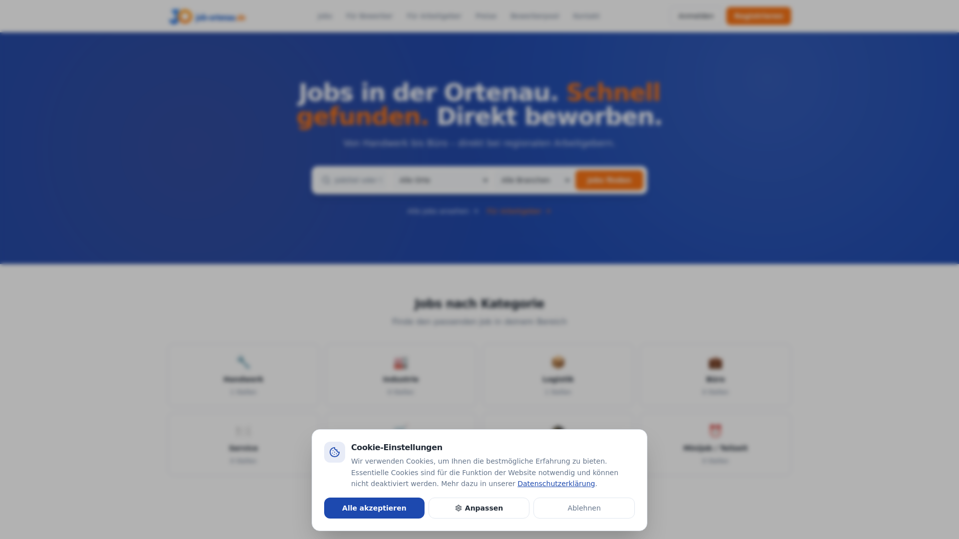 website screenshot of https://job-ortenau.de/