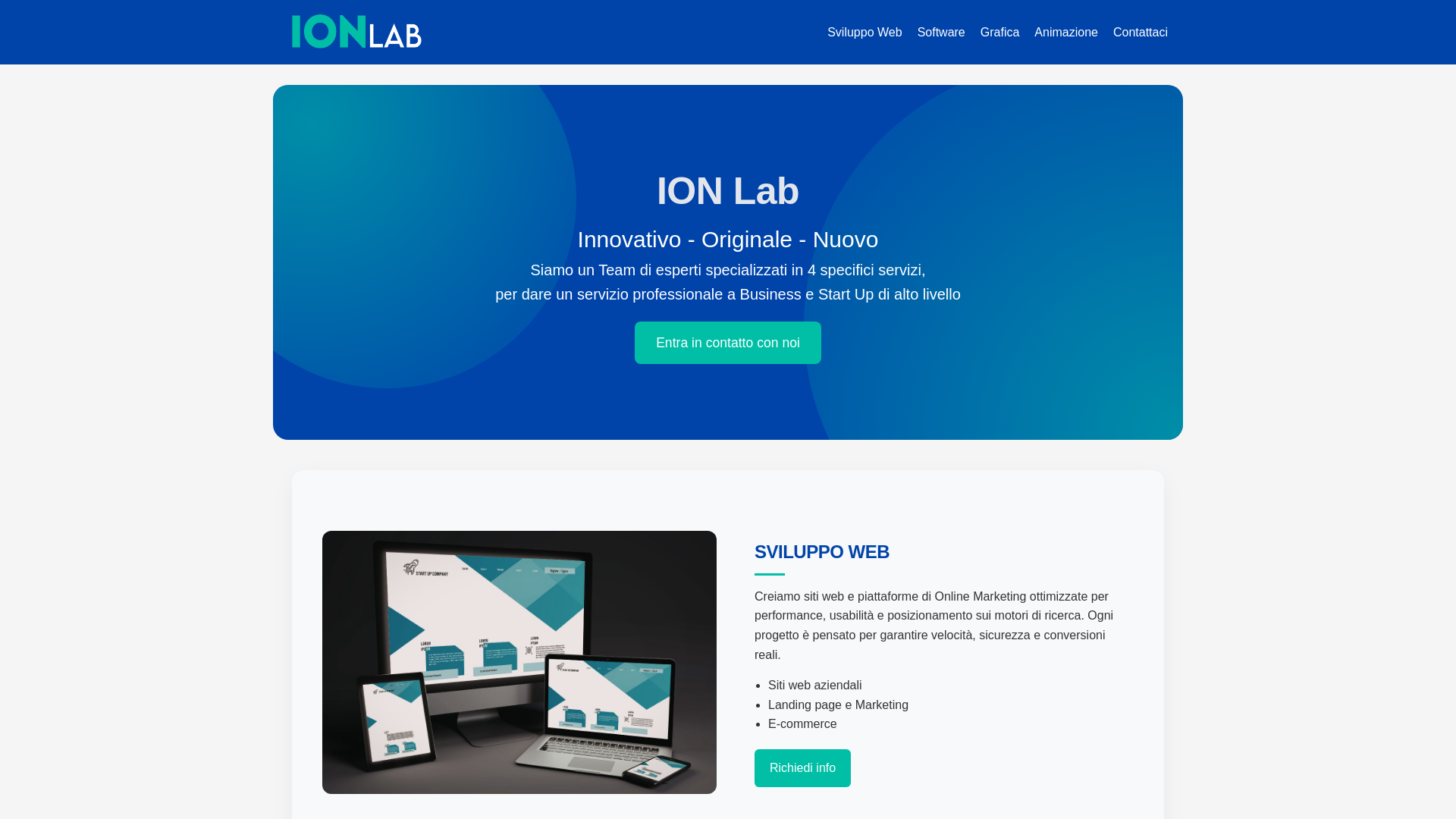 website screenshot of https://ionlab.it/