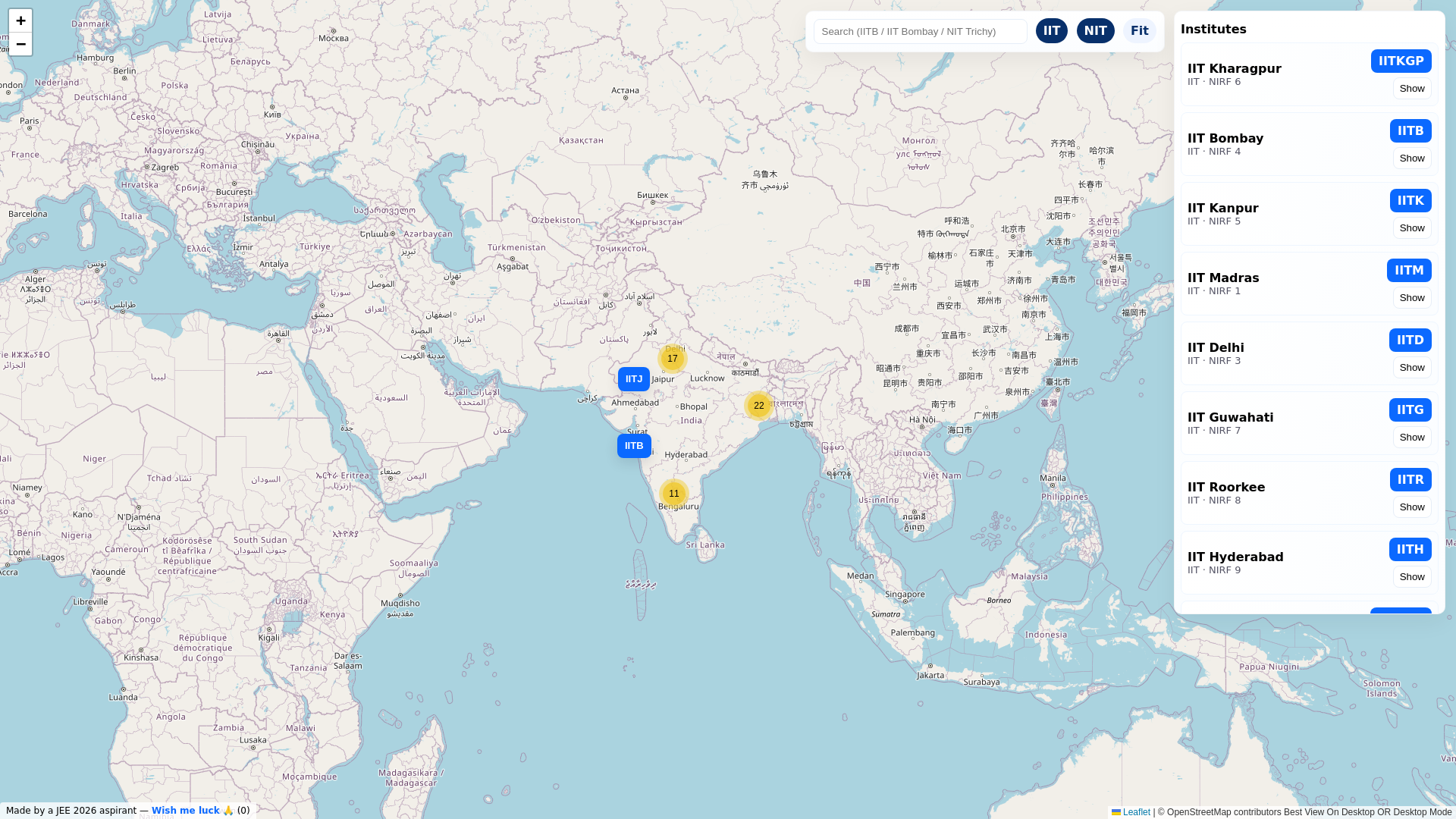 website screenshot of https://iitnitmaps.pages.dev/