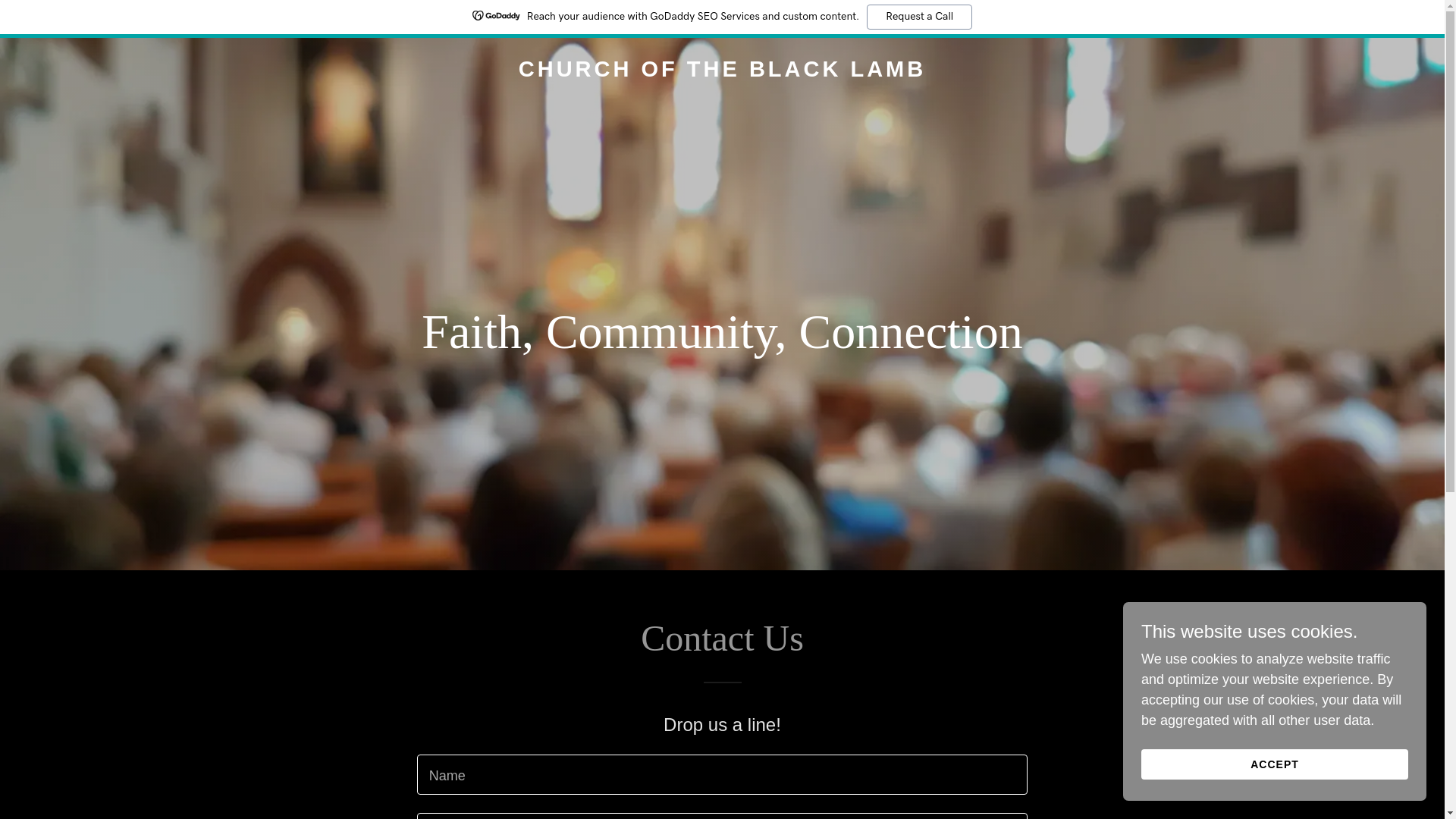 website screenshot of https://churchoftheblacklamb.com/