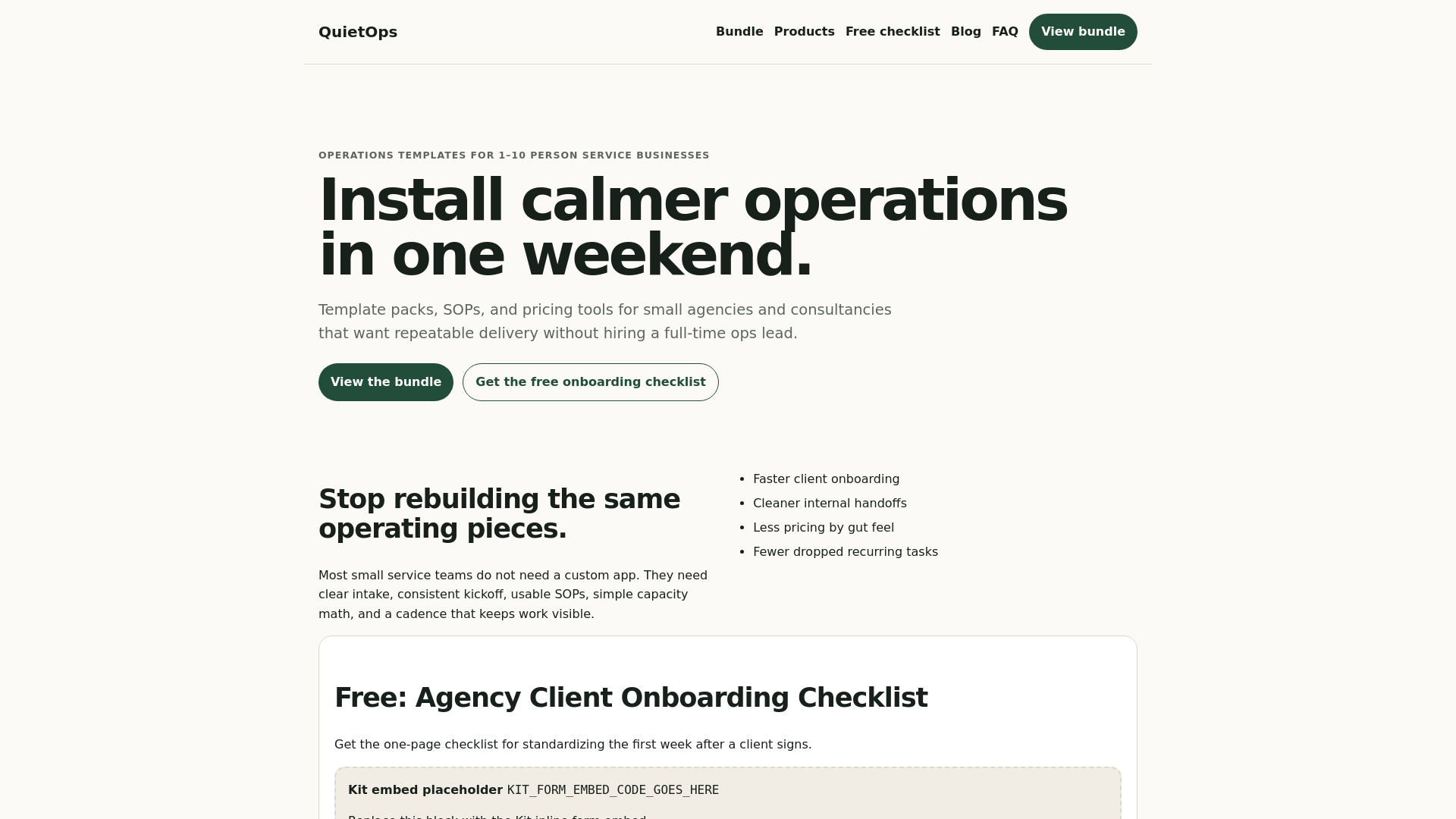 website screenshot of https://tryquietops.pages.dev/