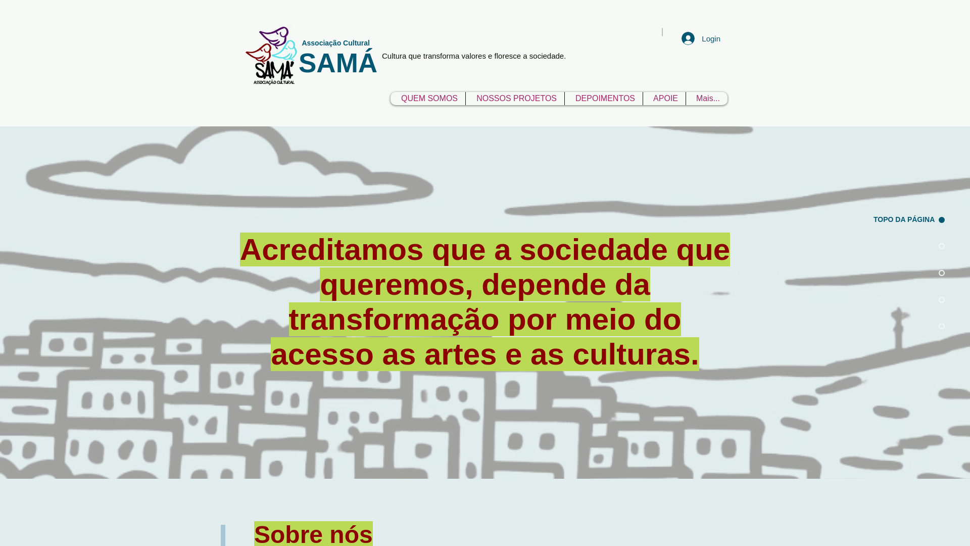 website screenshot of https://associacaosama.org/