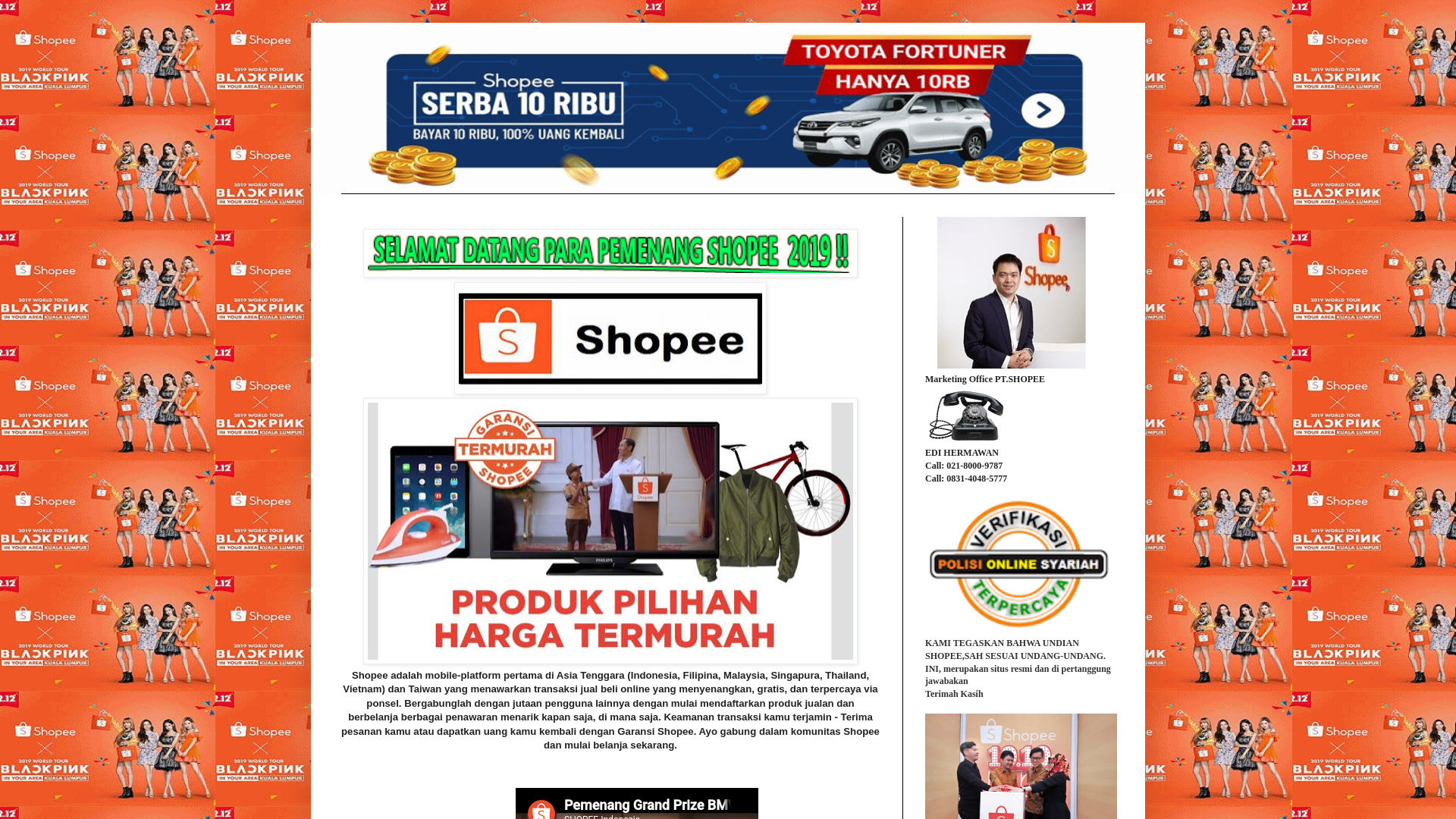 website screenshot of https://ptshopee-577.blogspot.com