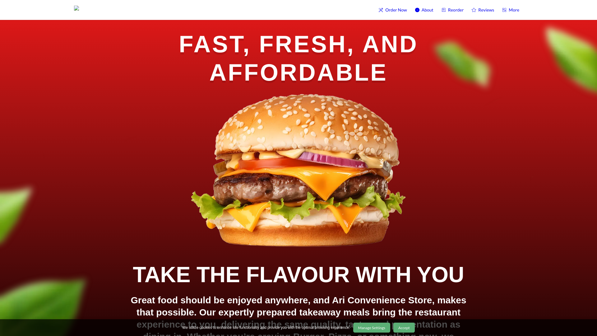 website screenshot of https://ariconveniencestore.com/