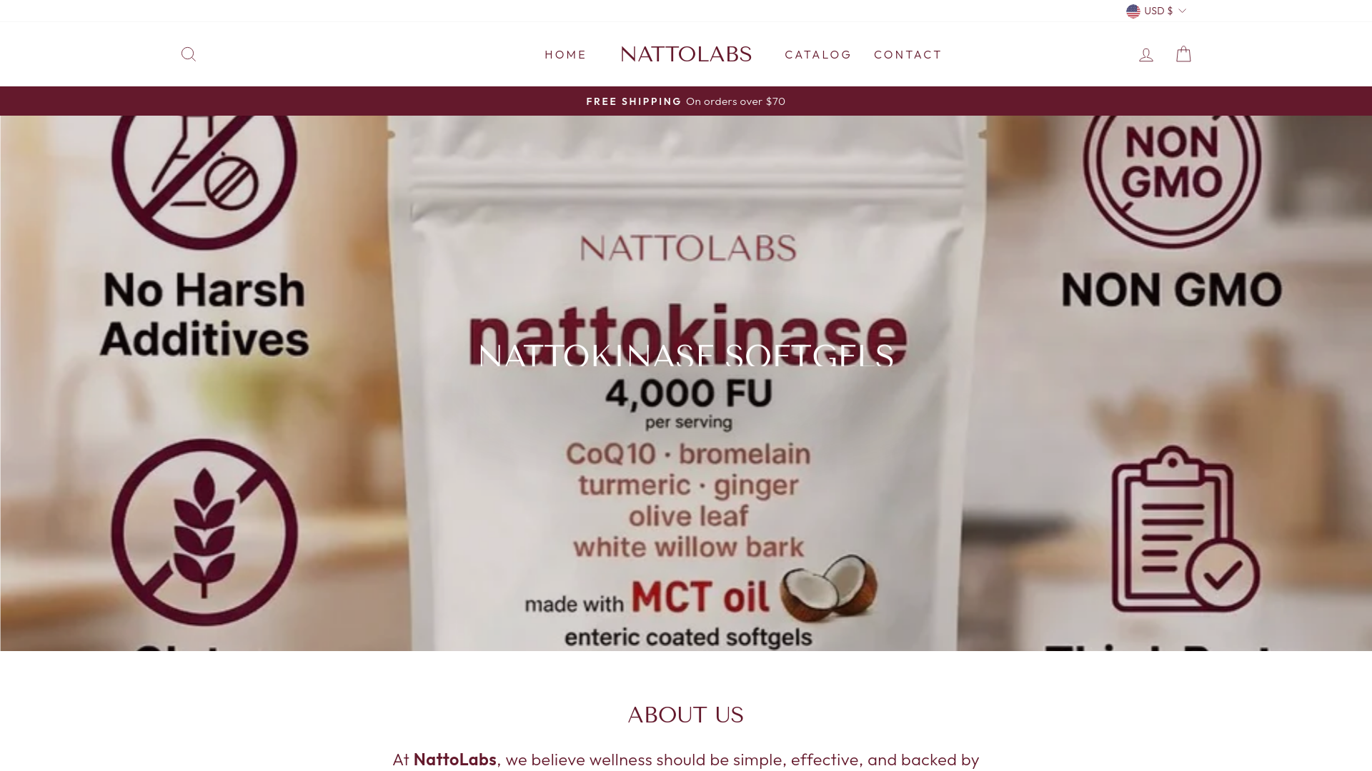 website screenshot of https://nattolabs.shop/