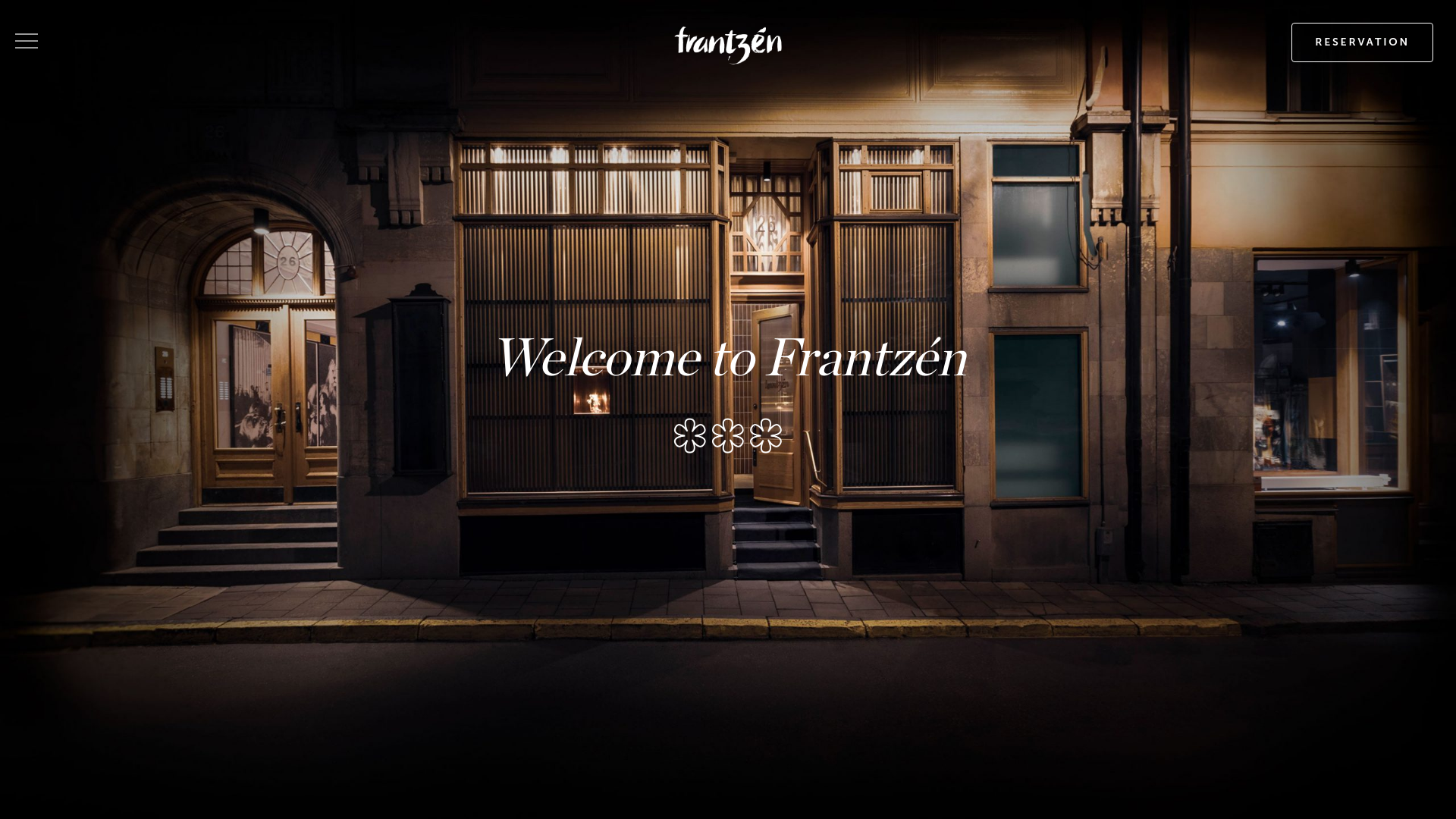 website screenshot of https://frantzen-restaurant.com