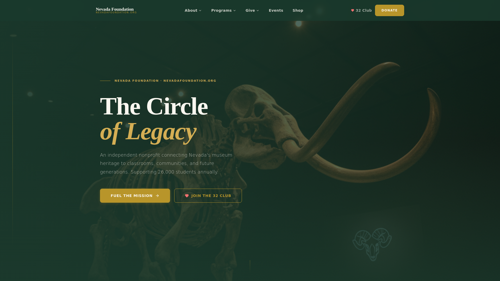website screenshot of https://nevadafoundation.org/
