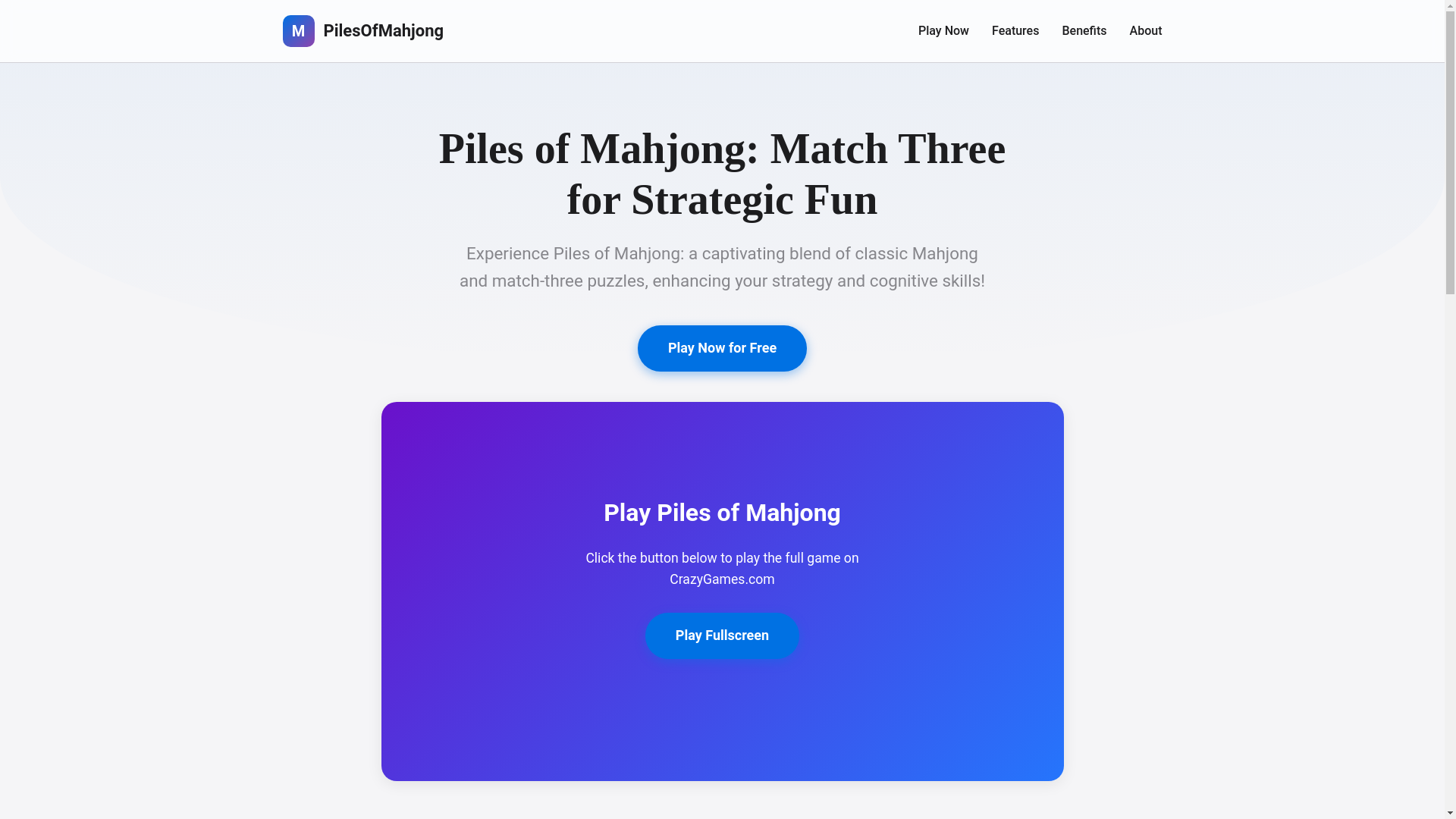 website screenshot of https://pilesofmahjong-com.pages.dev/